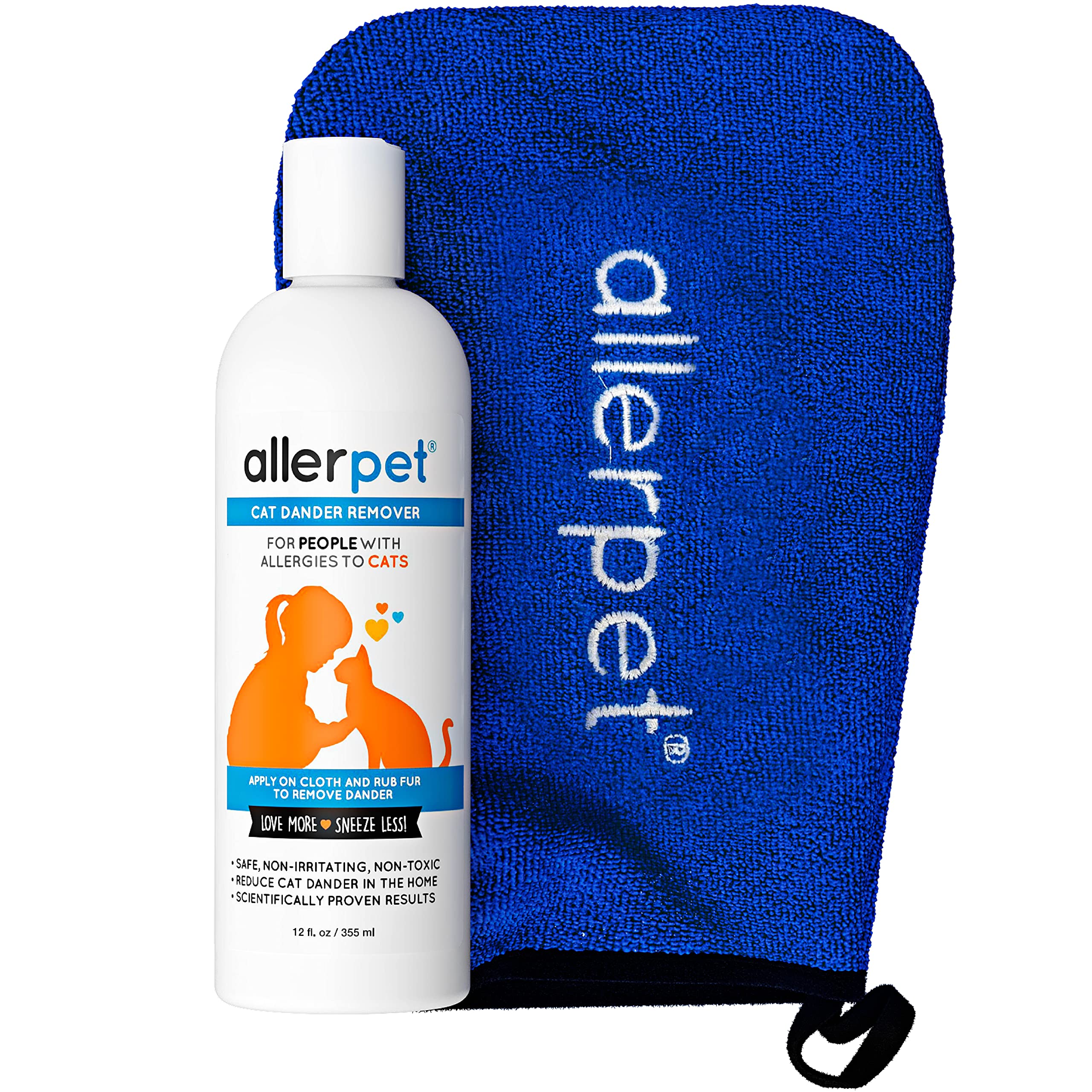 Allerpet Cat Dander Remover — Eliminador de Alérgenos y Caspa para Gato, Fórmula No Tóxica con Eficacia Científicamente Comprobada