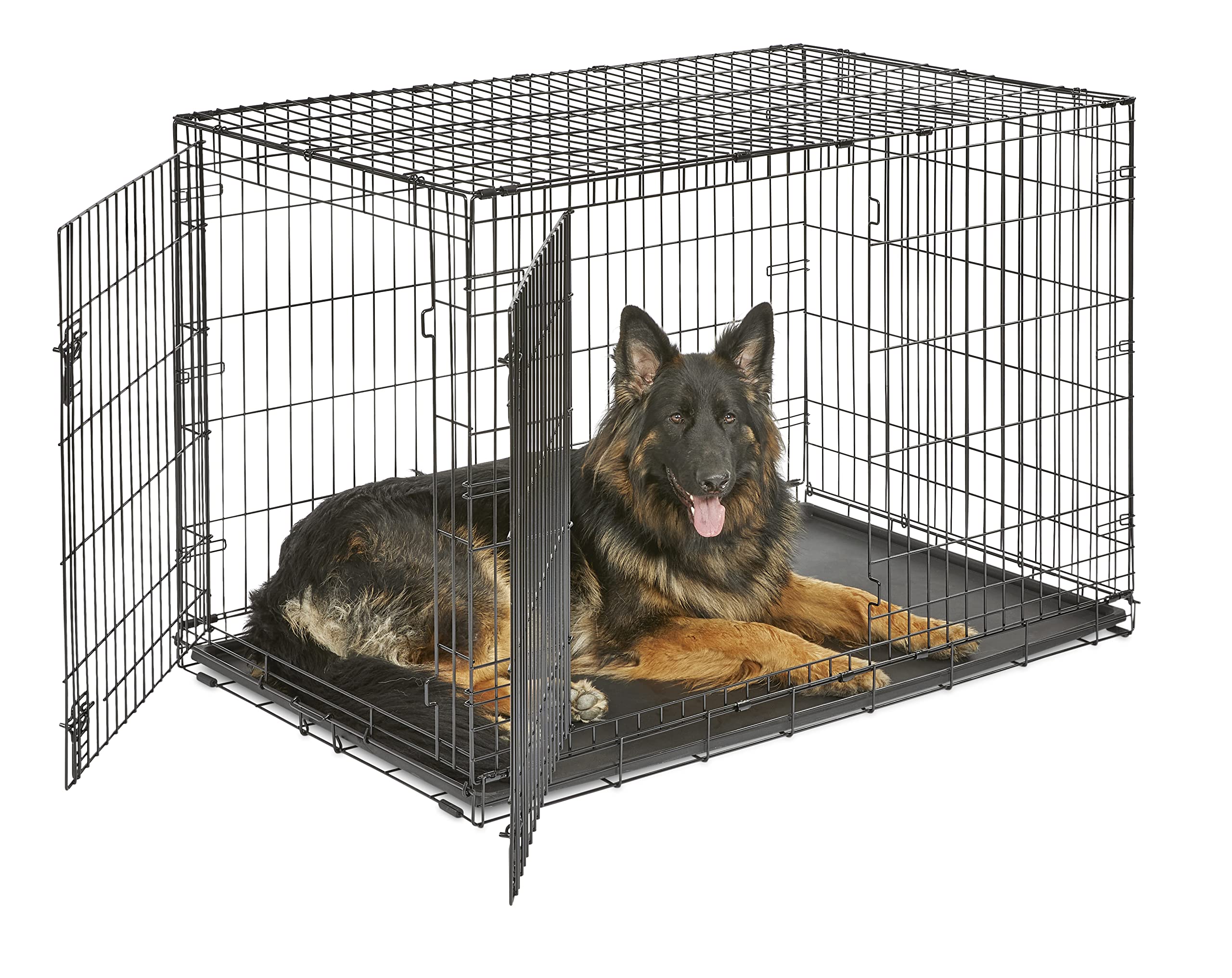 New World — Jaula para Perro Plegable de Metal con Doble Puerta