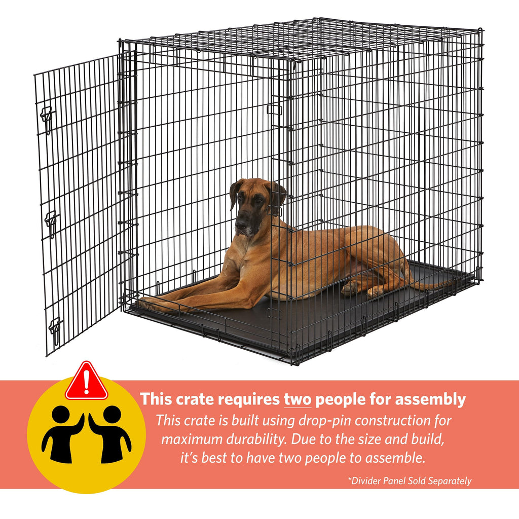 MidWest iCrate — Jaula Plegable de Doble Puerta con Divisor para Perros Medianos