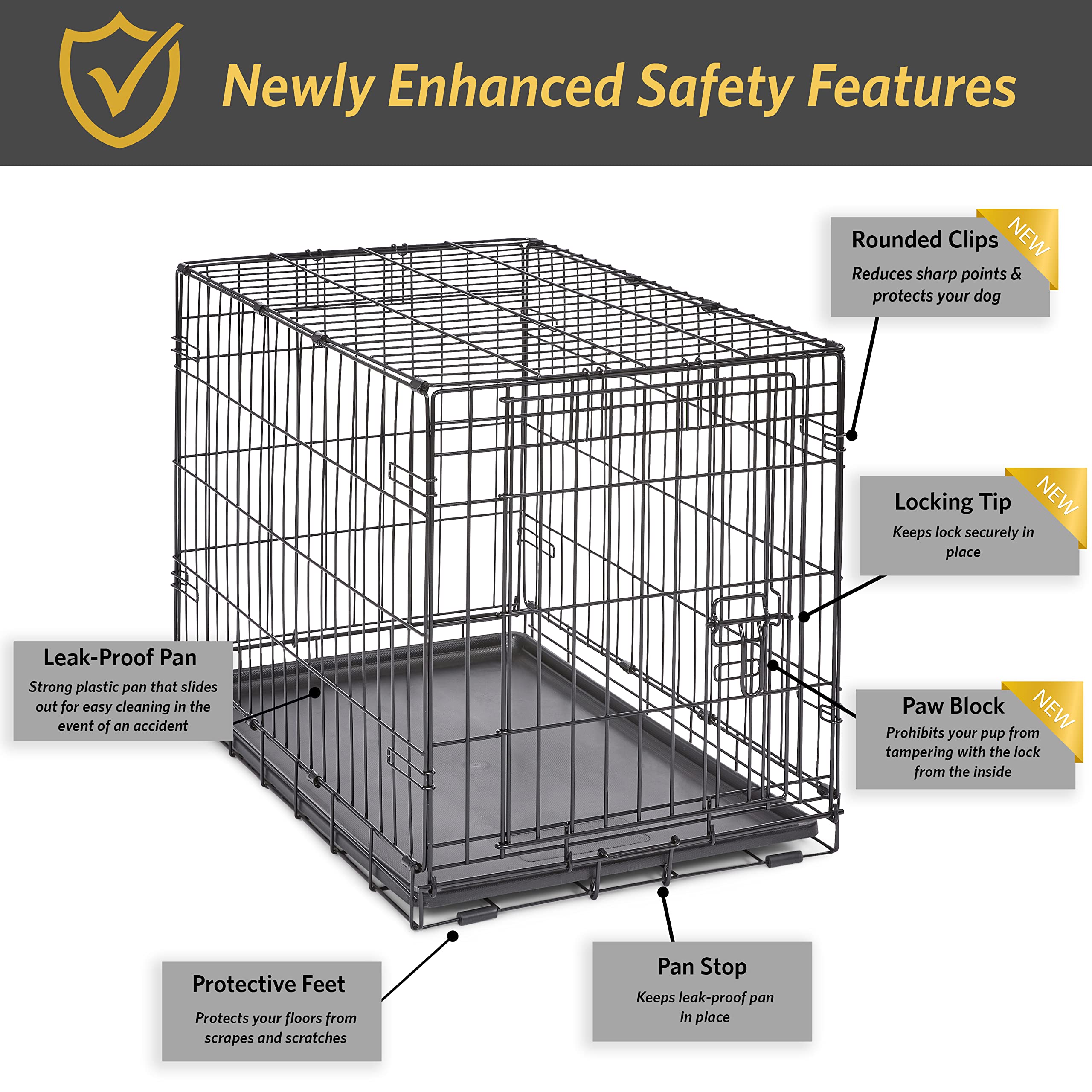 New World — Jaula para Perro Plegable de Metal con Doble Puerta