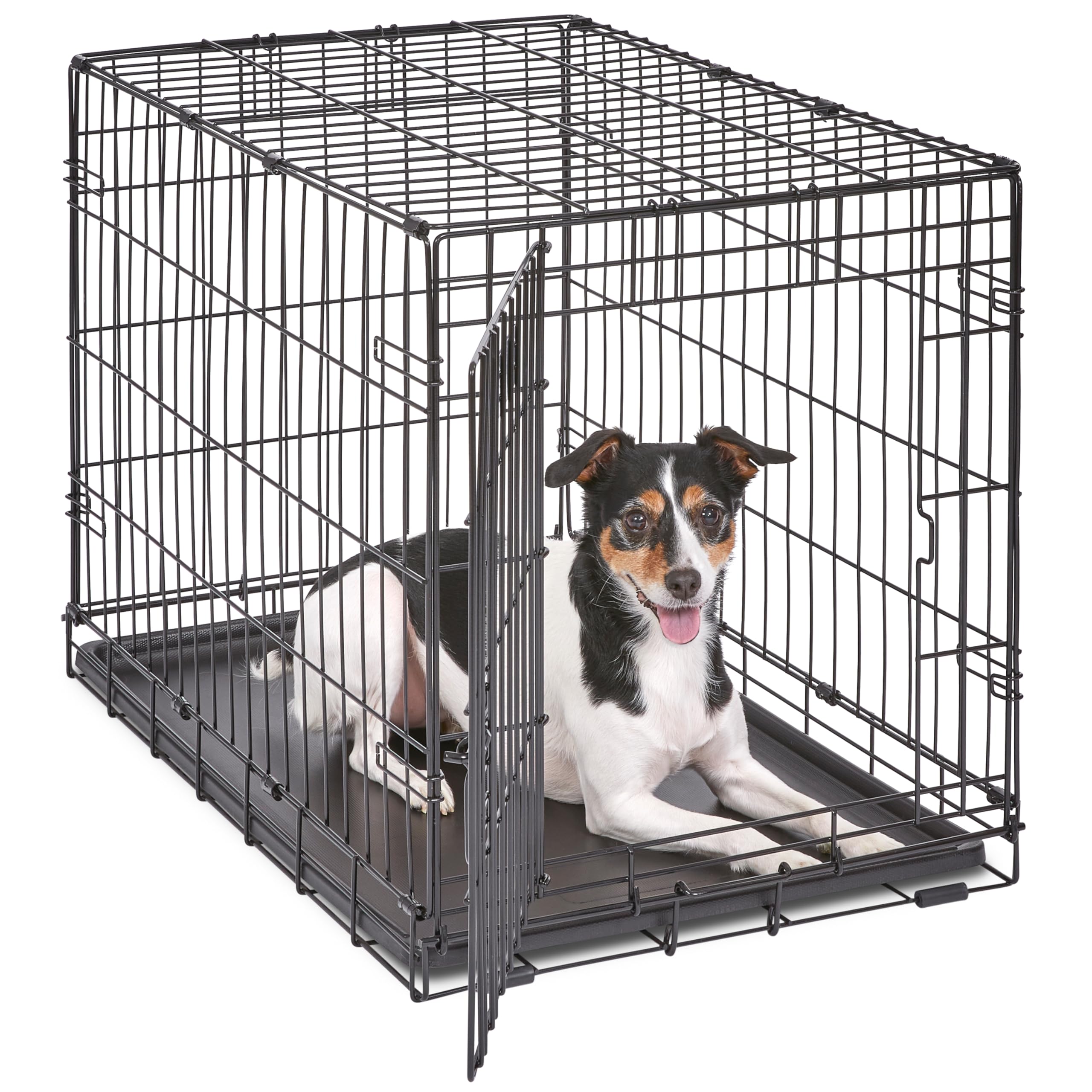 MidWest iCrate — Jaula Plegable de Doble Puerta con Divisor para Perros Medianos