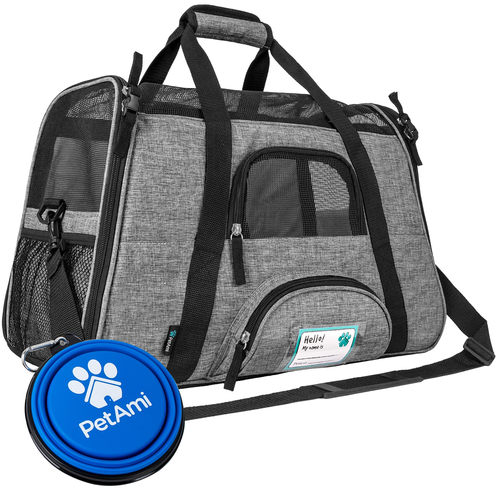 PetAmi — Transportadora de Viaje Aprobada por Aerolíneas con Cama Sherpa para Gatos y Perros Pequeños