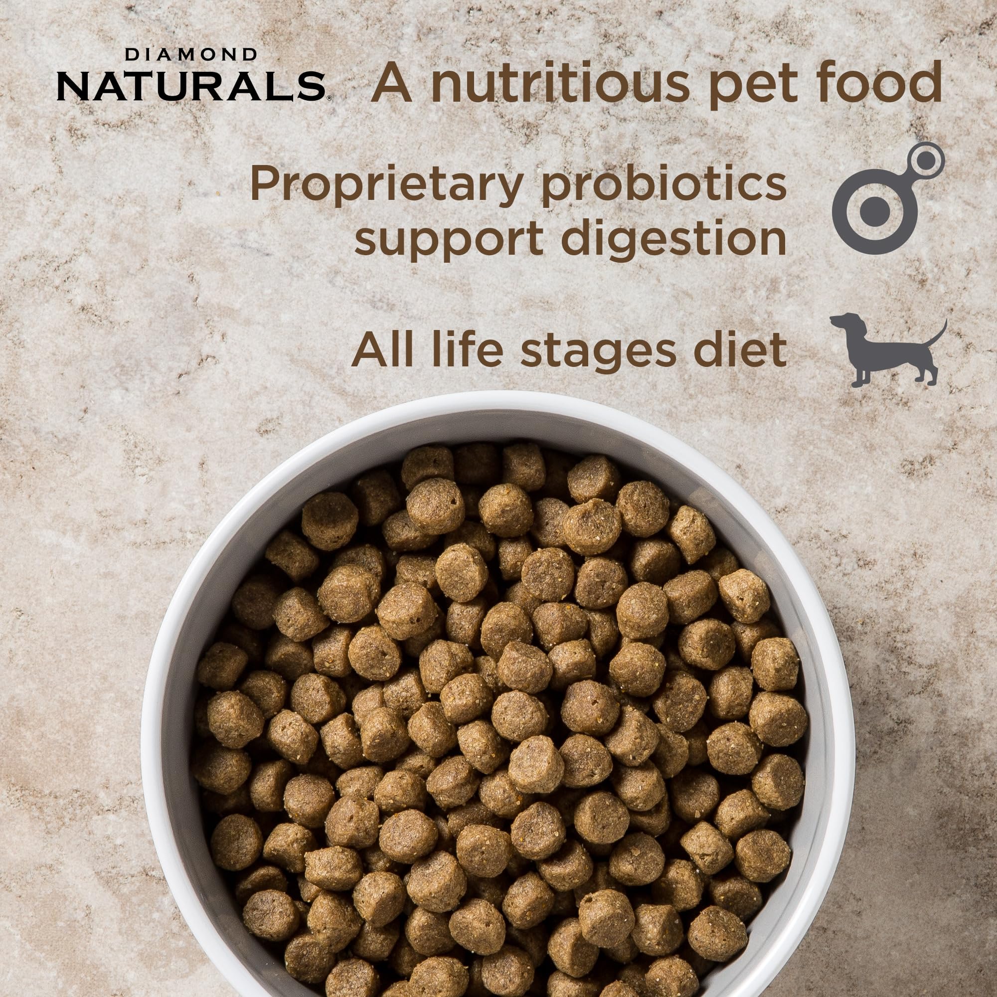 Diamond Naturals Premium — Croquetas con Proteína de Cordero, Superalimentos y Probióticos para Perro Adulto