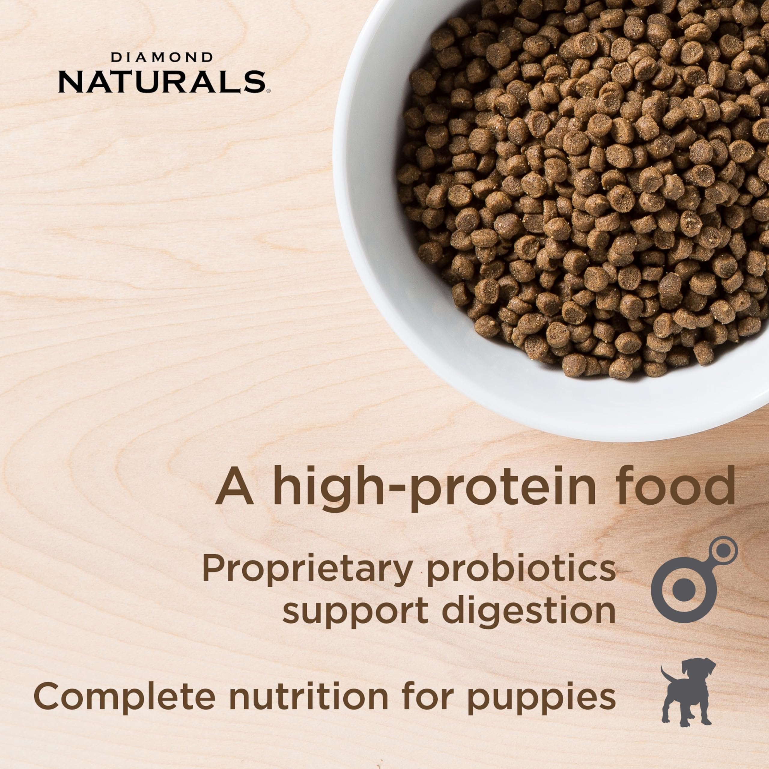Diamond Naturals Small & Medium Breed Puppy — Croquetas con Pollo y Arroz para Cachorros de Razas Pequeñas y Medianas