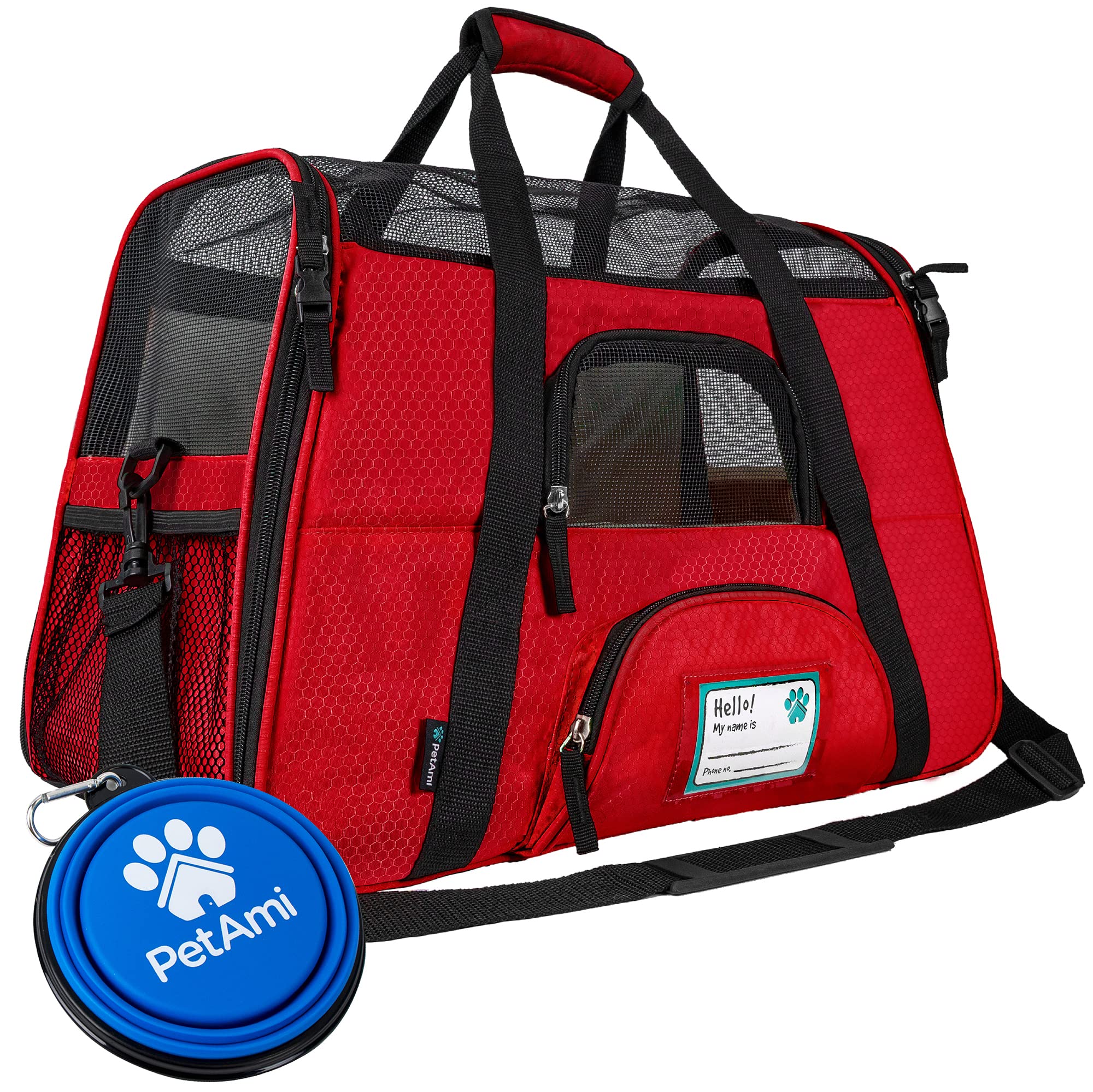 PetAmi — Transportadora de Viaje Aprobada por Aerolíneas con Cama Sherpa para Gatos y Perros Pequeños
