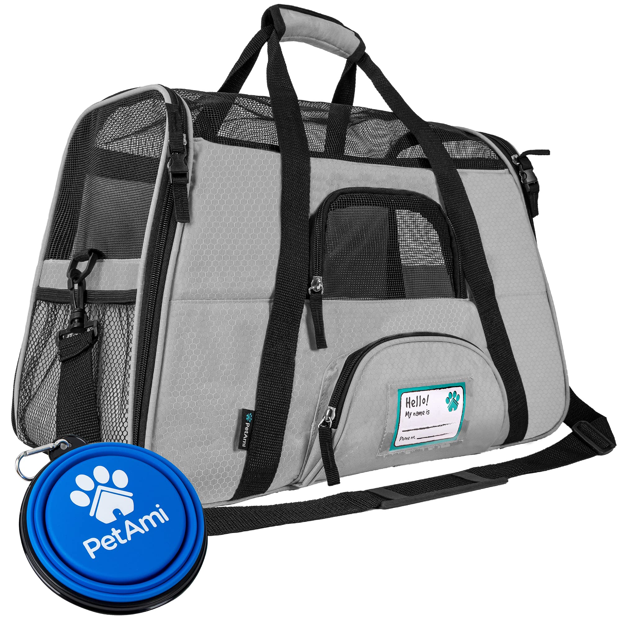 PetAmi — Transportadora de Viaje Aprobada por Aerolíneas con Cama Sherpa para Gatos y Perros Pequeños