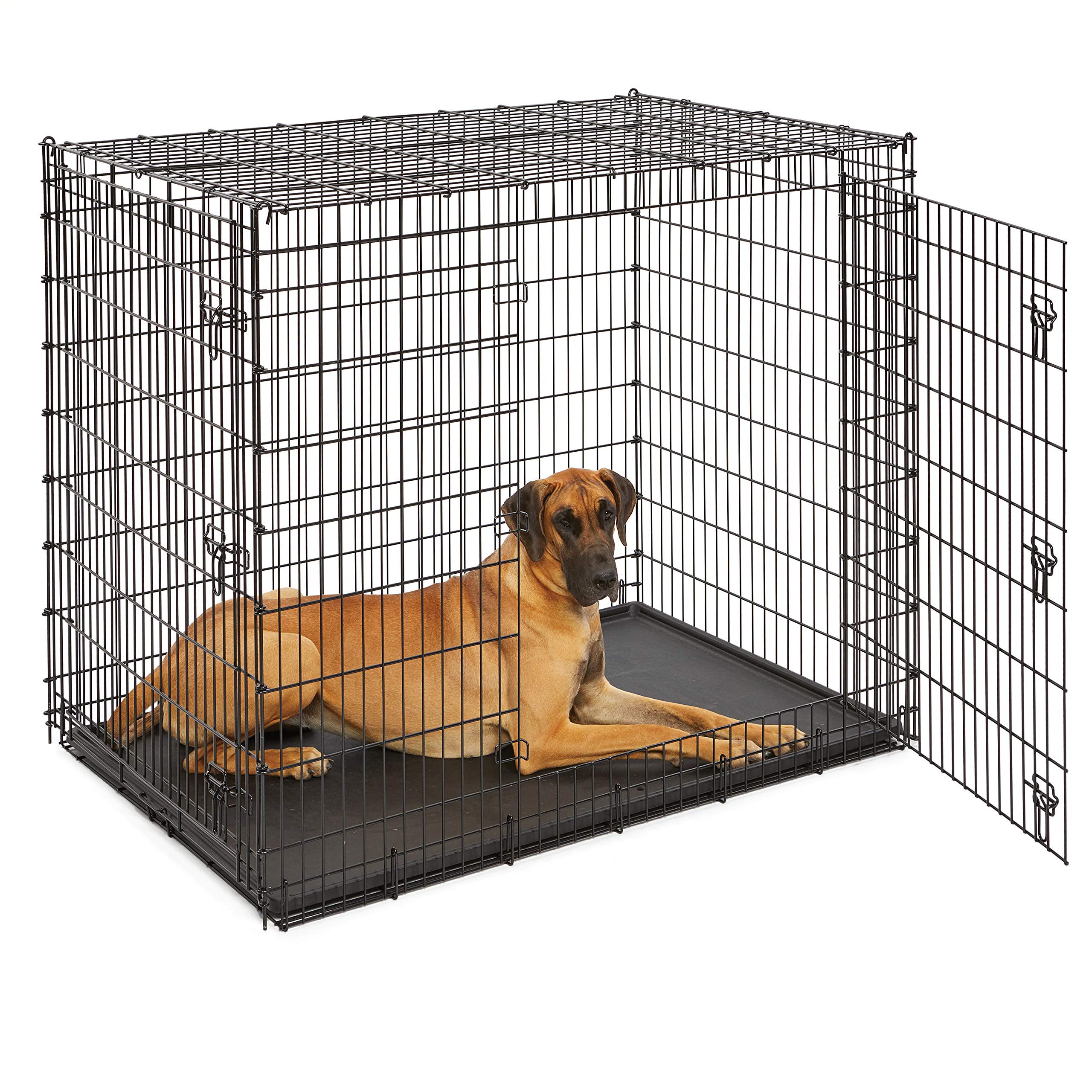 MidWest iCrate — Jaula Plegable de Doble Puerta con Divisor para Perros Medianos