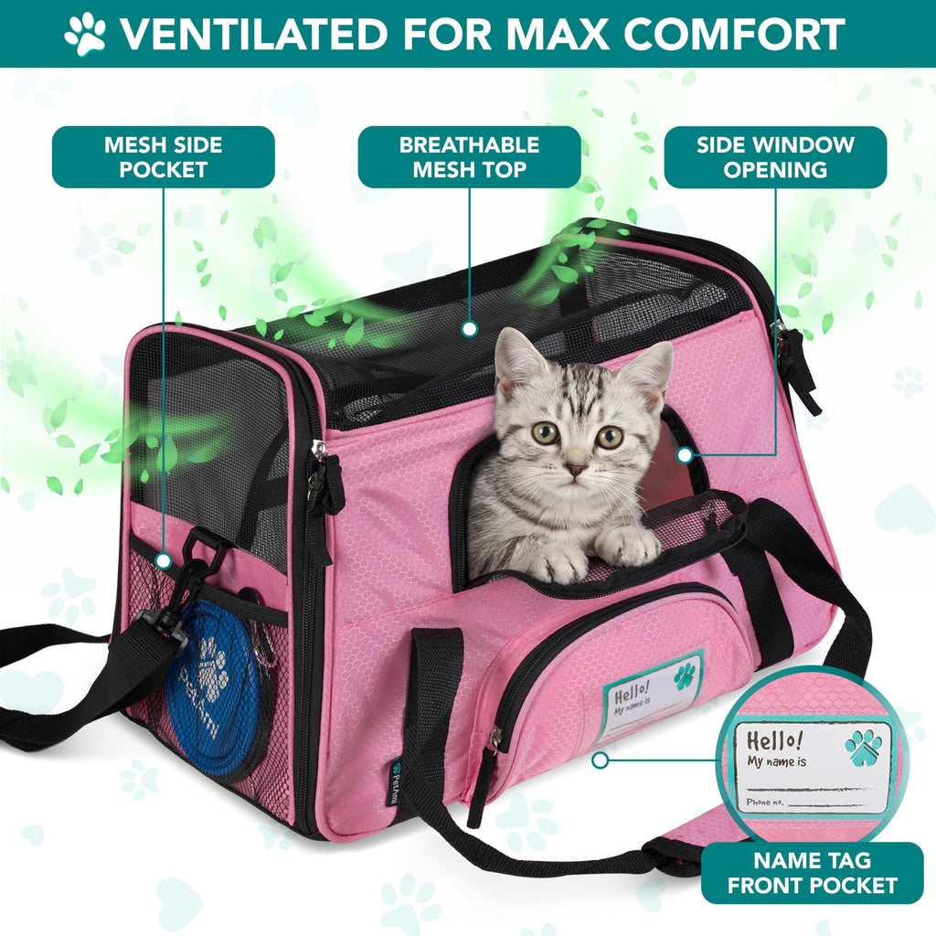 PetAmi — Transportadora de Viaje Aprobada por Aerolíneas con Cama Sherpa para Gatos y Perros Pequeños
