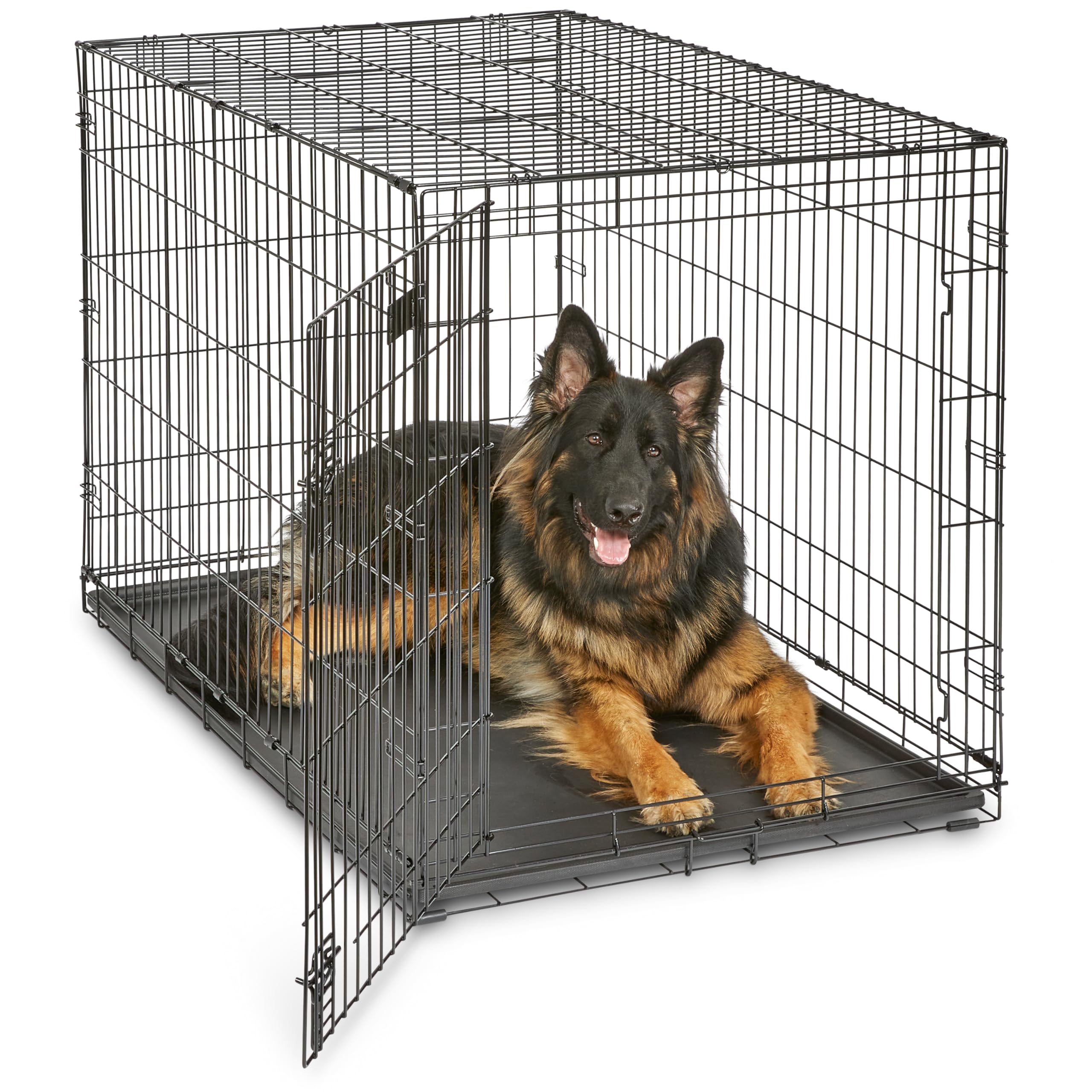 MidWest iCrate — Jaula Plegable de Doble Puerta con Divisor para Perros Medianos