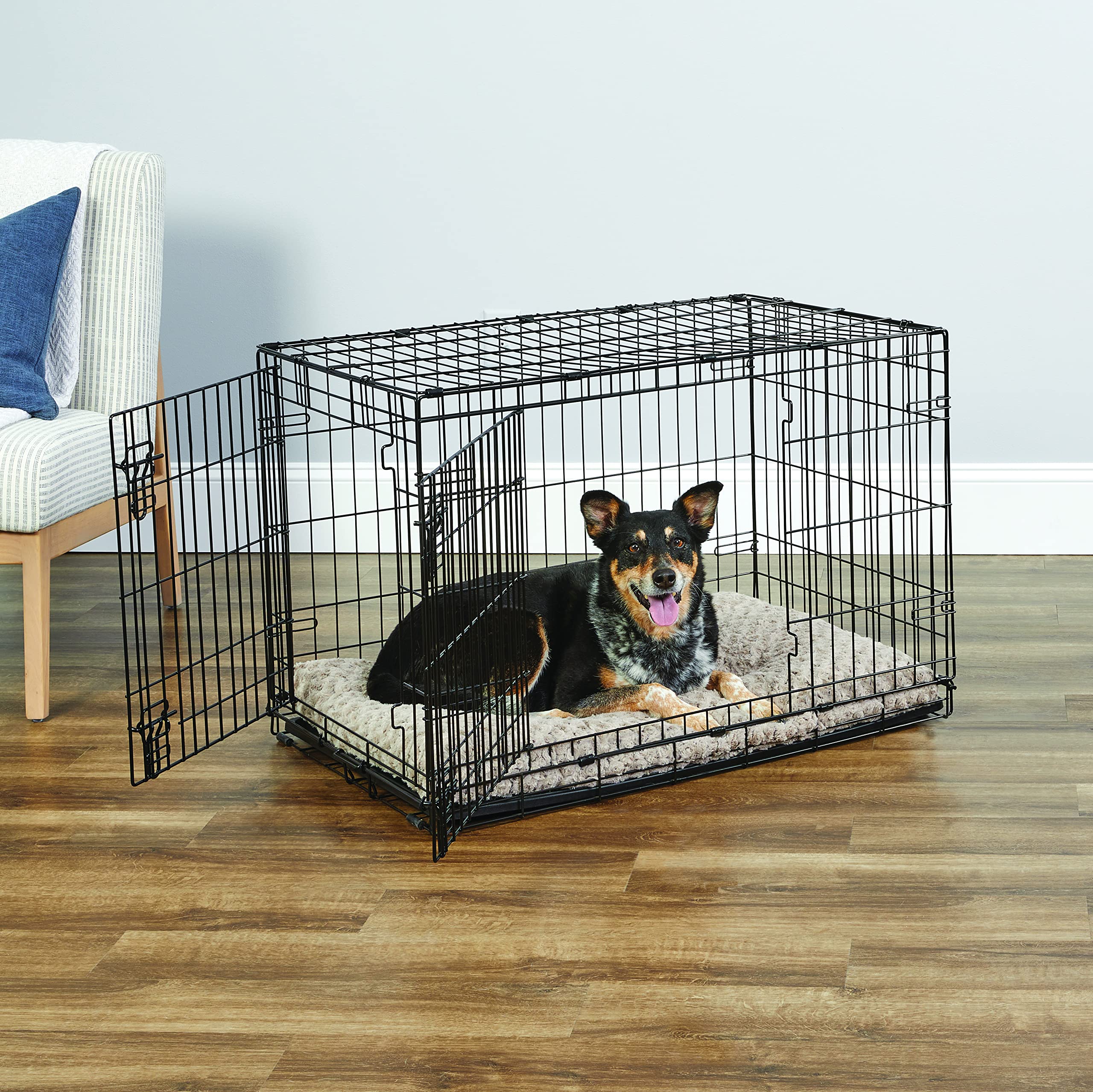 New World — Jaula para Perro Plegable de Metal con Doble Puerta