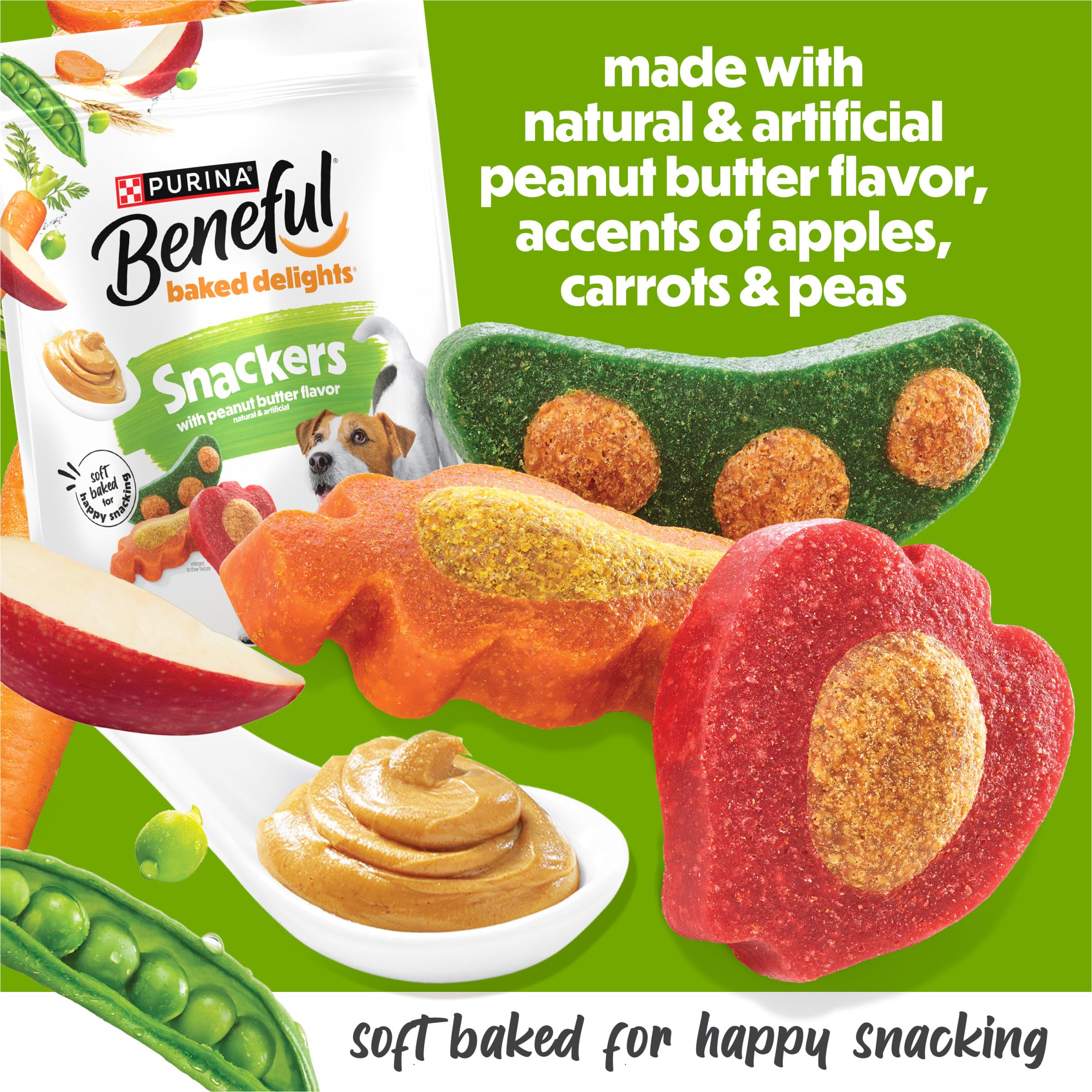 Purina Beneful Baked Delights Snackers — Galletas Horneadas con Mantequilla de Maní para Perro