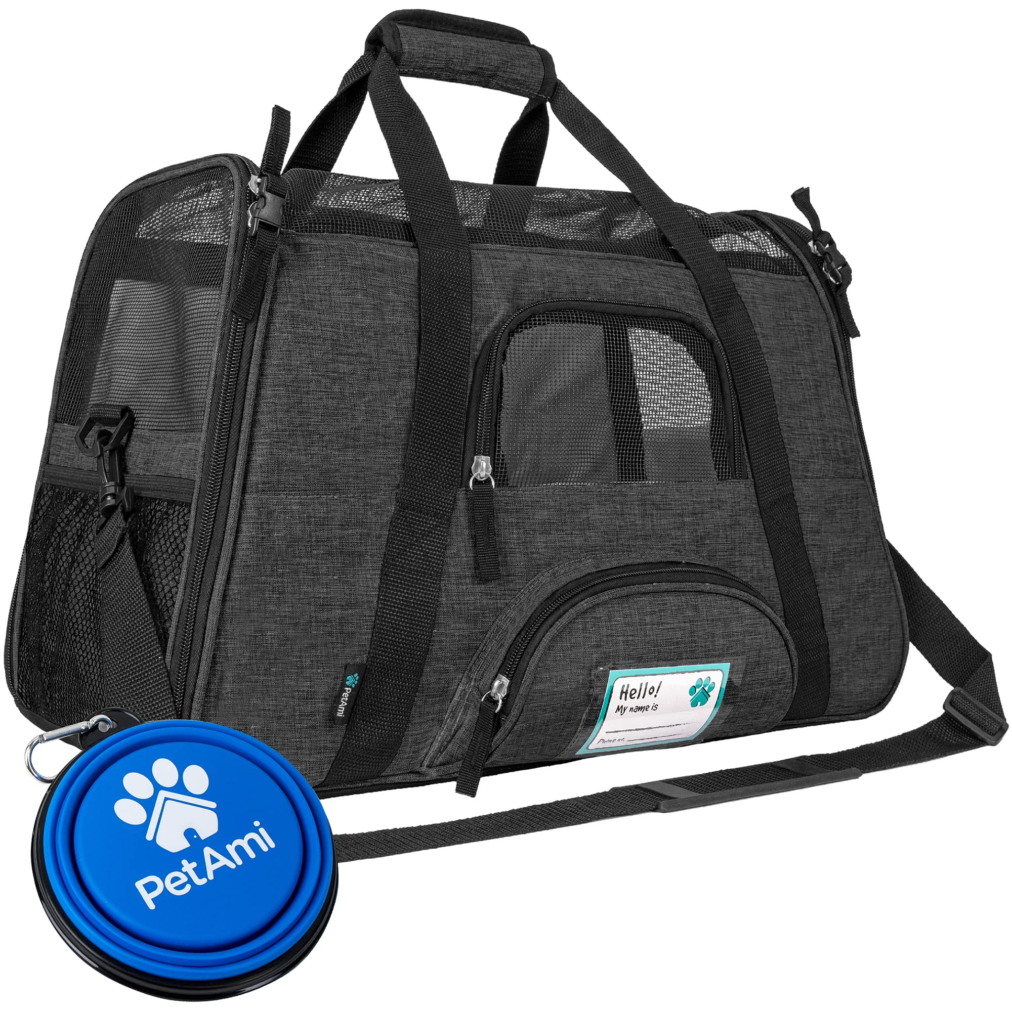 PetAmi — Transportadora de Viaje Aprobada por Aerolíneas con Cama Sherpa para Gatos y Perros Pequeños