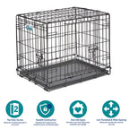 MidWest iCrate — Jaula Plegable de Doble Puerta con Divisor para Perros Medianos