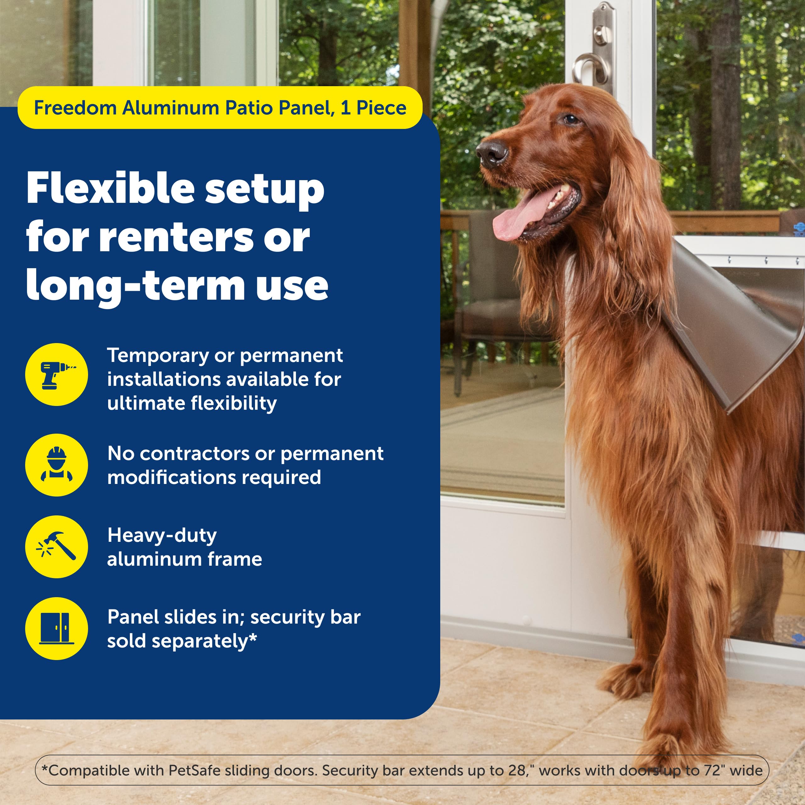 PetSafe Doggy Door — Puerta para Perros en Puertas Corredizas de Vidrio con Altura Ajustable