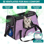 PetAmi — Transportadora de Viaje Aprobada por Aerolíneas con Cama Sherpa para Gatos y Perros Pequeños