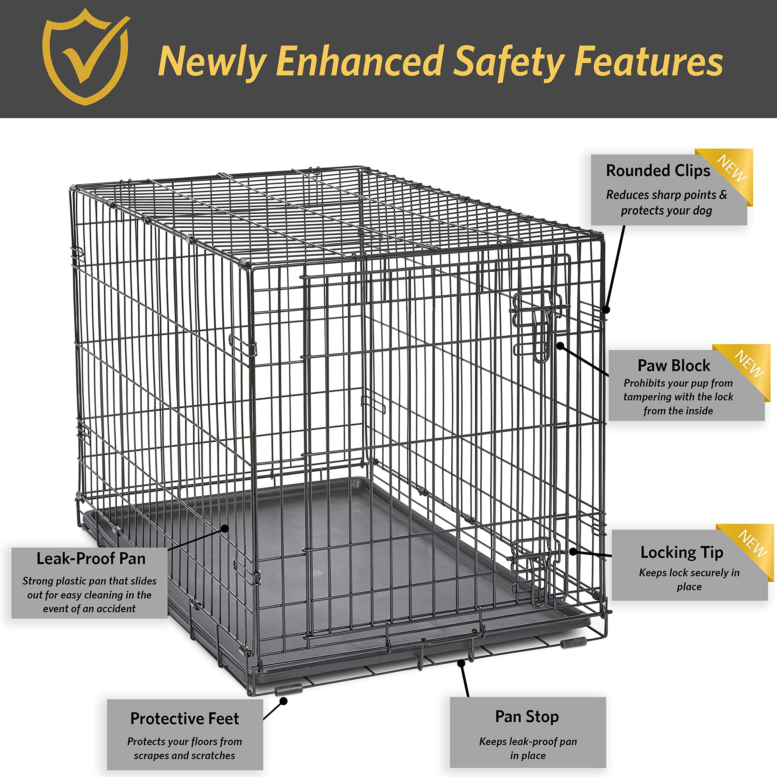 New World — Jaula para Perro Plegable de Metal con Doble Puerta