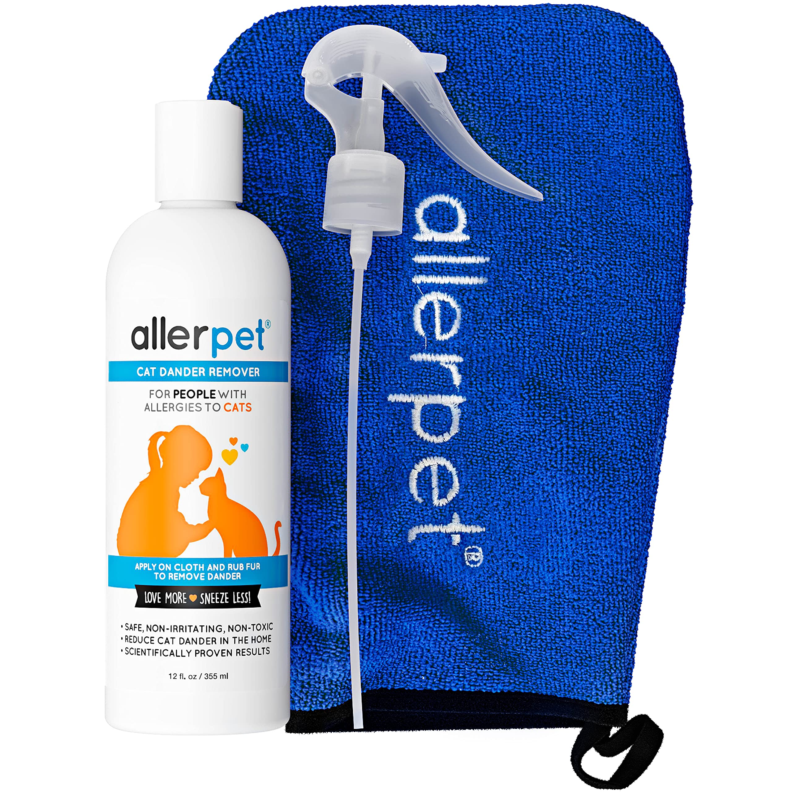 Allerpet Cat Dander Remover — Eliminador de Alérgenos y Caspa para Gato, Fórmula No Tóxica con Eficacia Científicamente Comprobada