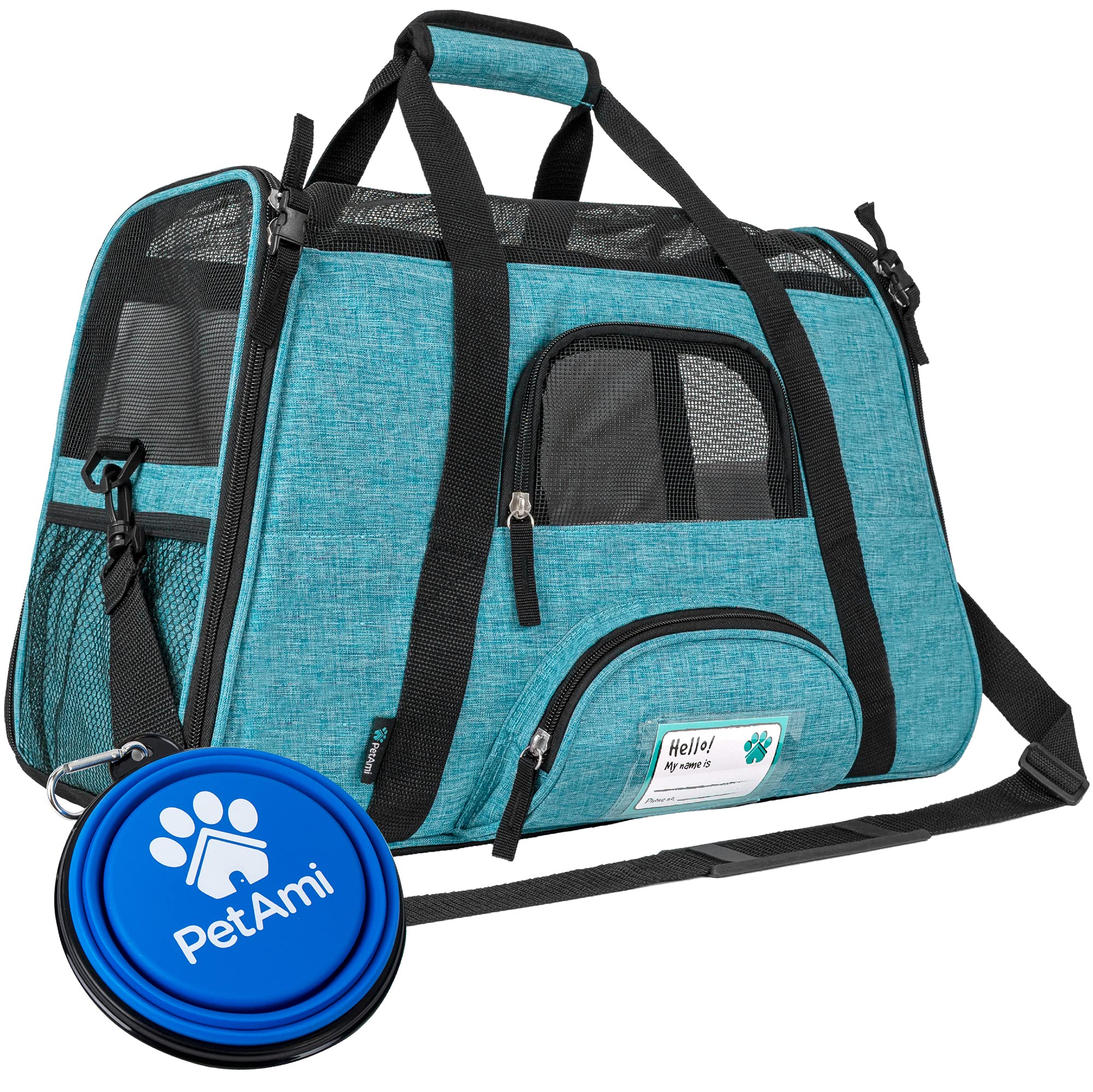 PetAmi — Transportadora de Viaje Aprobada por Aerolíneas con Cama Sherpa para Gatos y Perros Pequeños