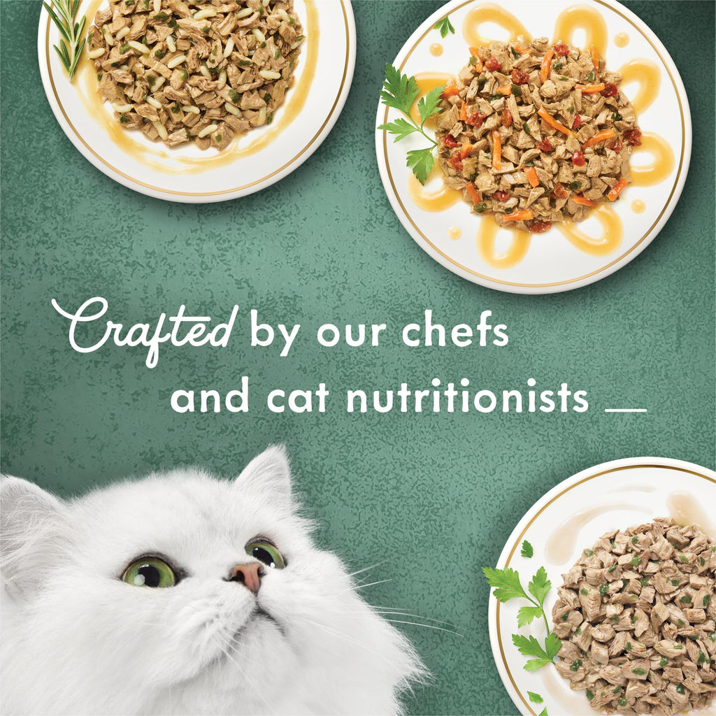 Purina Fancy Feast Medleys — Alimento Húmedo para Gatos Adultos, Variedad de Pollo con Arroz, Verduras y Salsa, Pack de 12 Latas de 85g