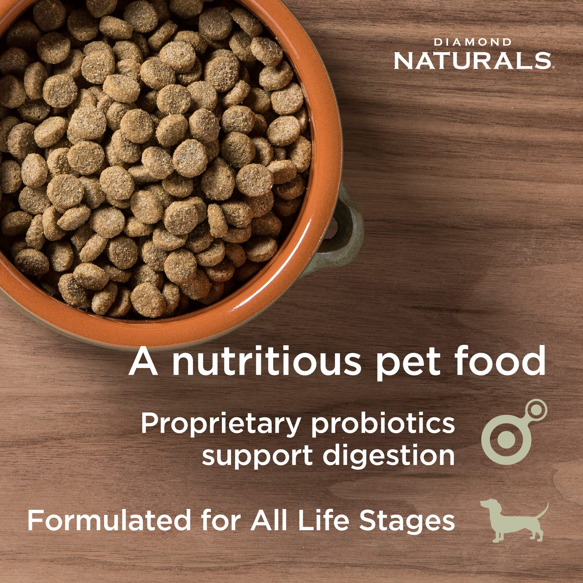 Diamond Naturals Premium — Croquetas con Proteína de Cordero, Superalimentos y Probióticos para Perro Adulto