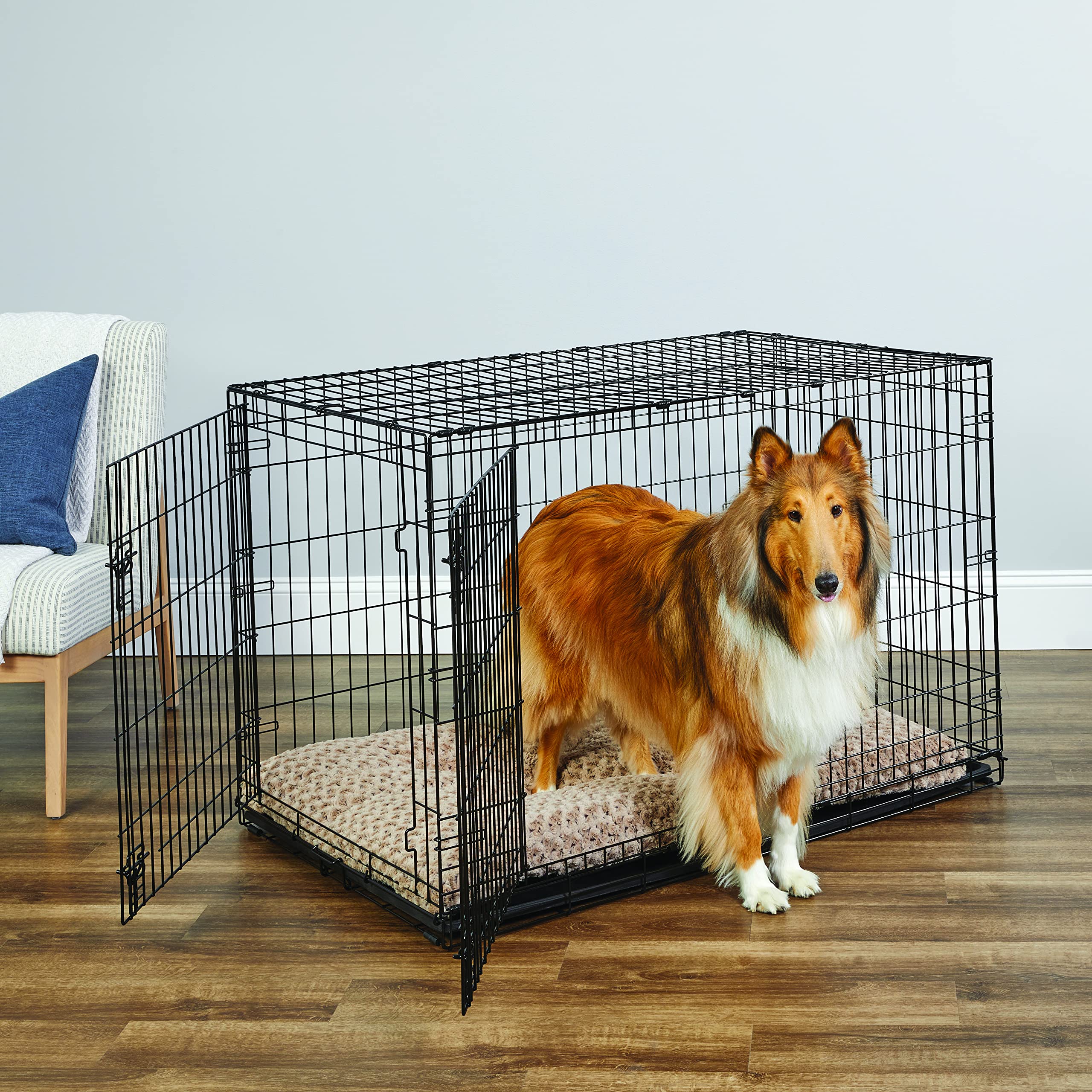 New World — Jaula para Perro Plegable de Metal con Doble Puerta