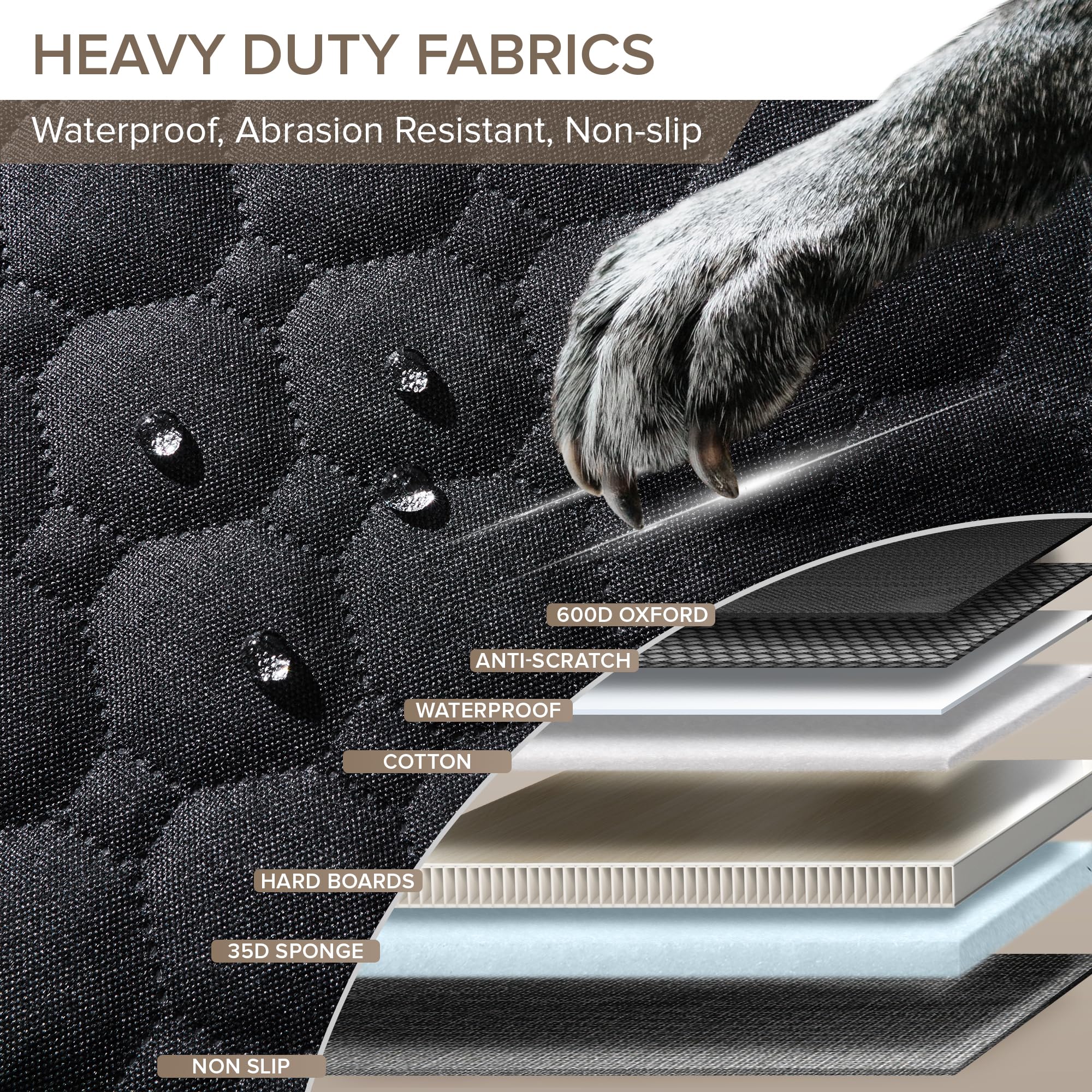 SHARLOVY — Funda Cubre Asiento Trasero para Auto con Extensión y Hamaca, Resistente a Mordidas para Perros