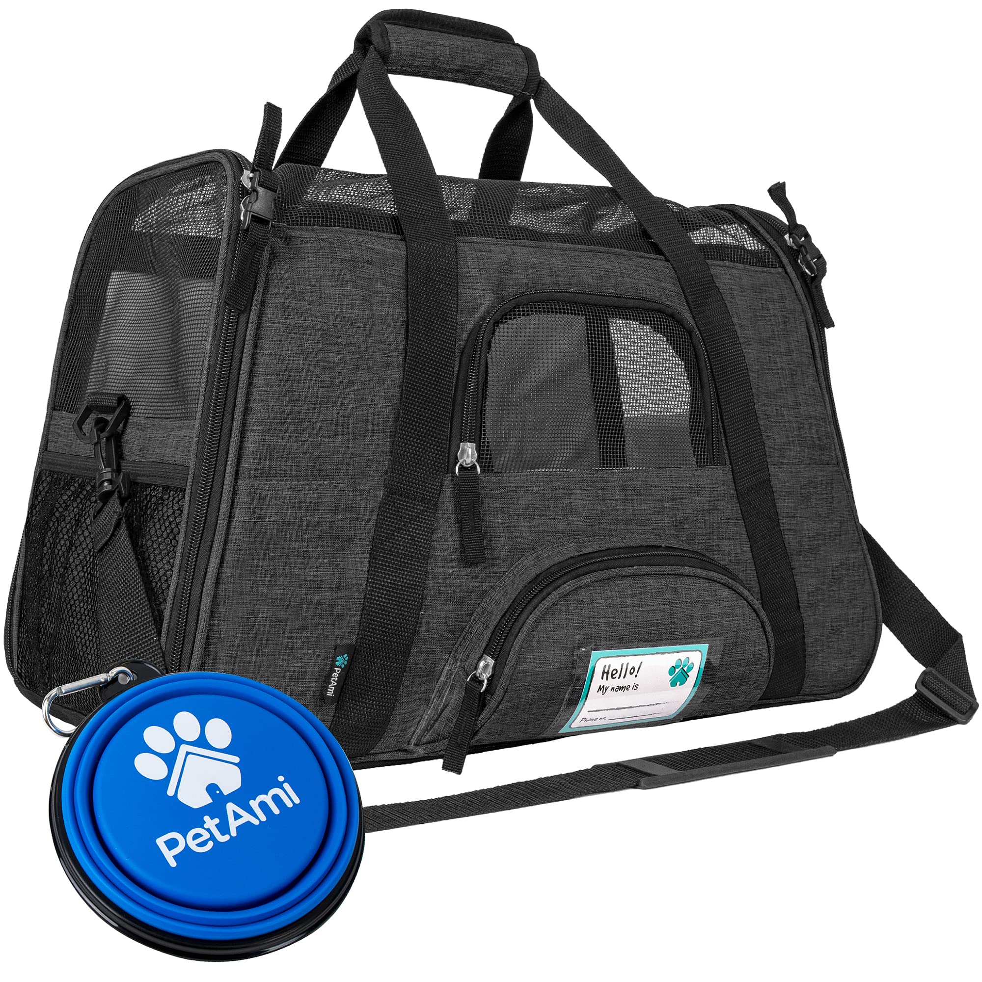 PetAmi — Transportadora de Viaje Aprobada por Aerolíneas con Cama Sherpa para Gatos y Perros Pequeños