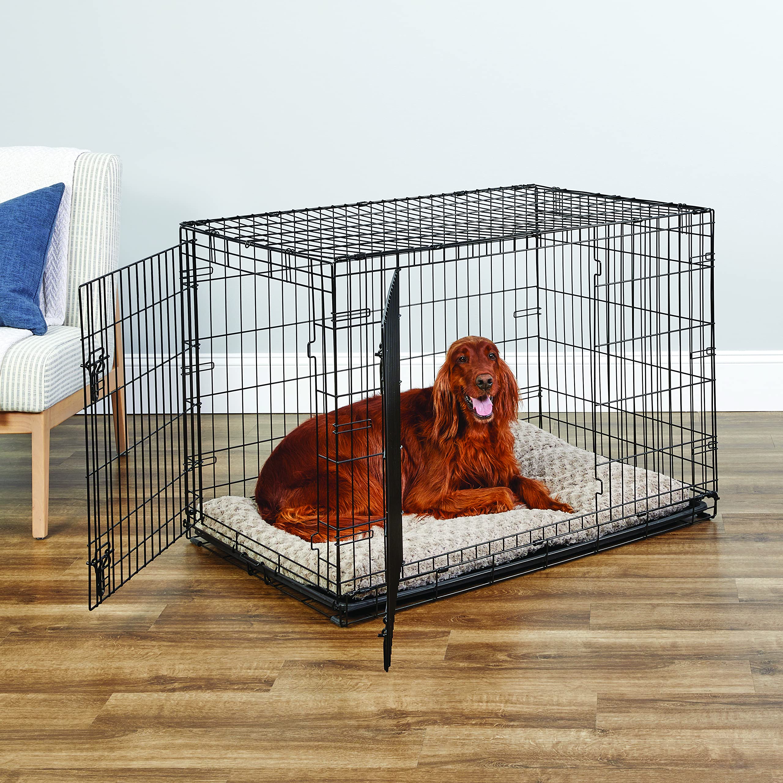 New World — Jaula para Perro Plegable de Metal con Doble Puerta