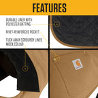 Carhartt Firm Duck — Abrigo Impermeable Acolchado para Perro, Resistente al Viento y Frío