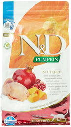 Farmina N&D Pumpkin — Alimento para Gatos Esterilizados con Codorniz y Granada, Fórmula Bajo Índice Glucémico, Hecho en Italia