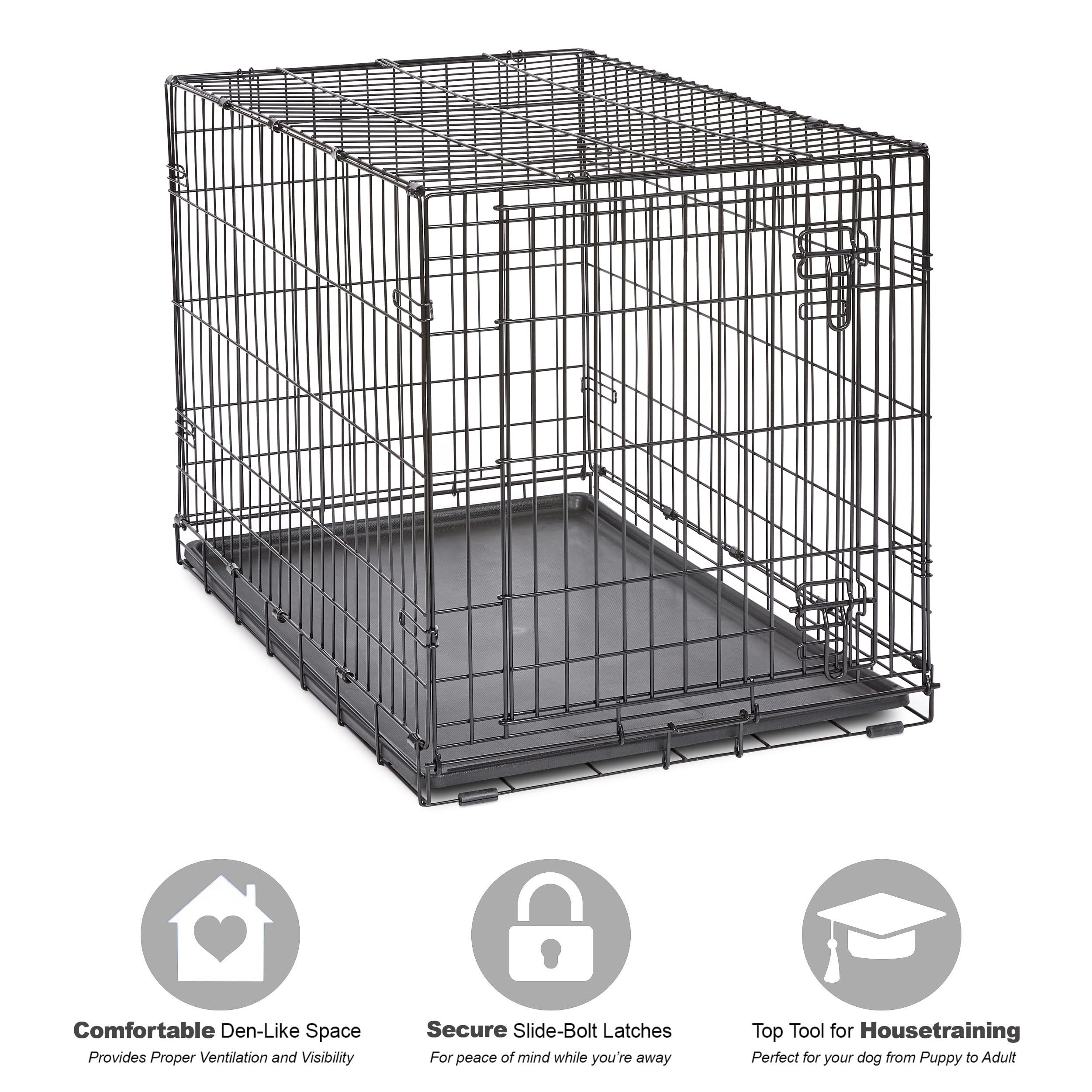 New World — Jaula para Perro Plegable de Metal con Doble Puerta