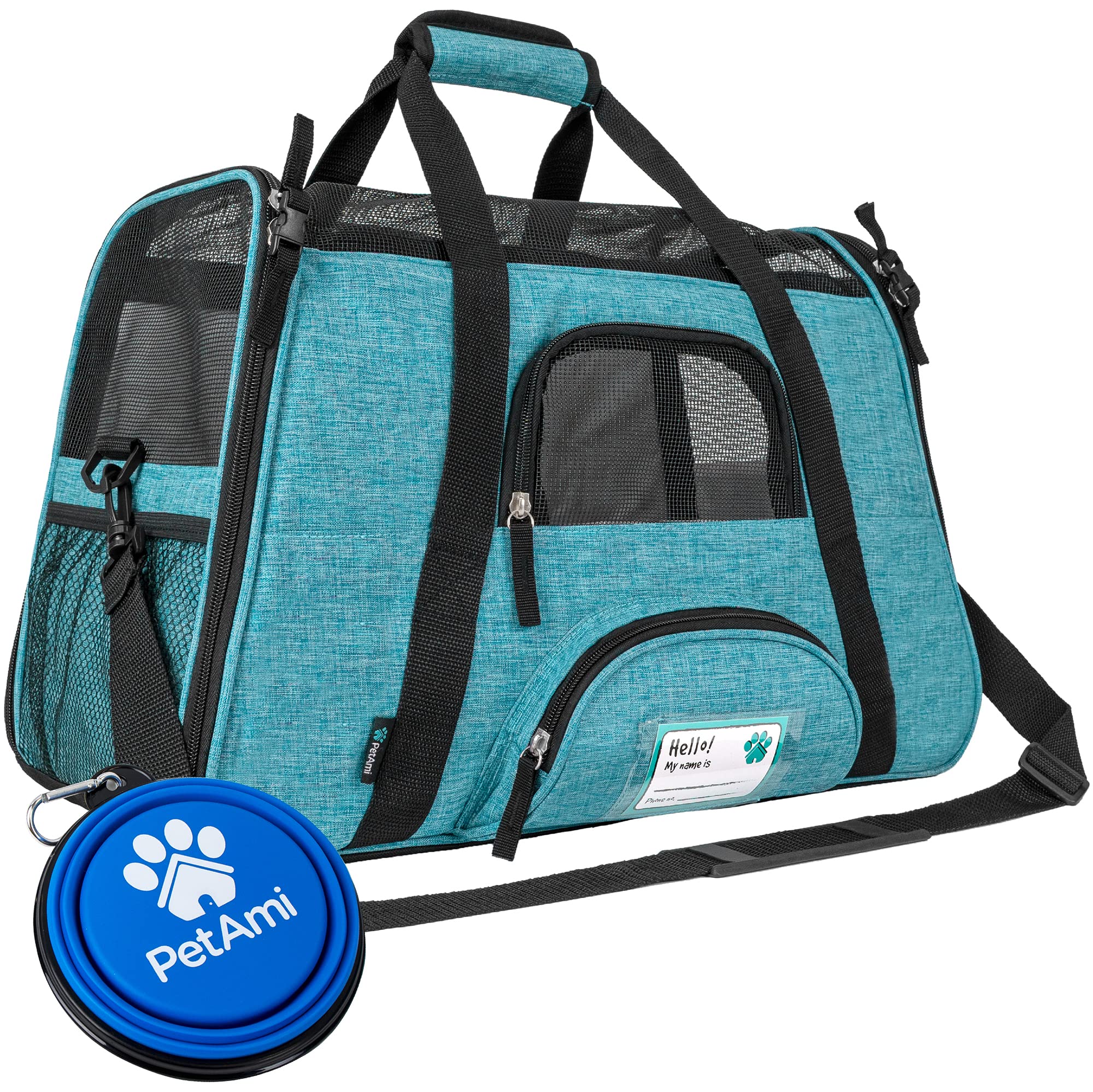 PetAmi — Transportadora de Viaje Aprobada por Aerolíneas con Cama Sherpa para Gatos y Perros Pequeños