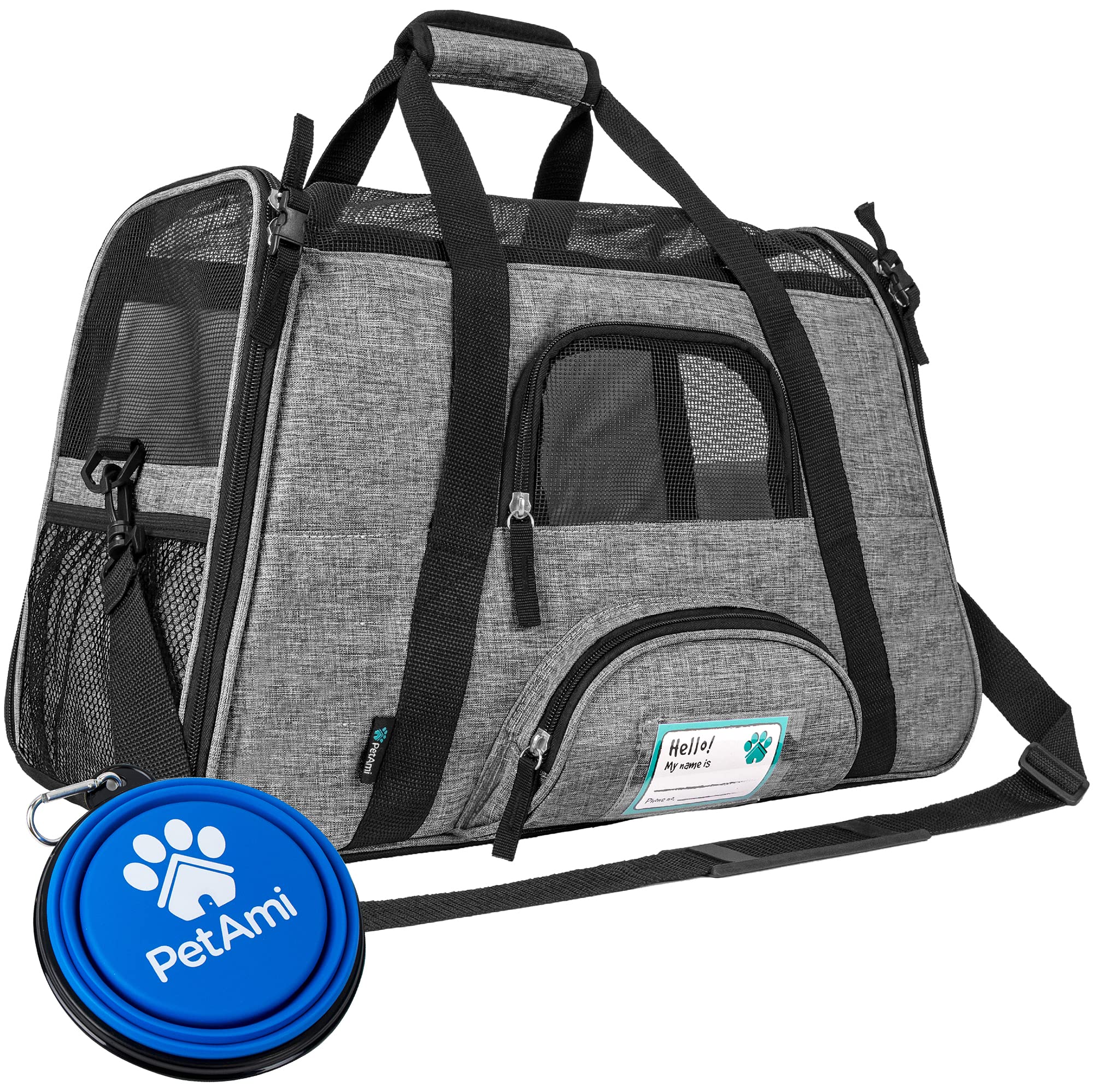 PetAmi — Transportadora de Viaje Aprobada por Aerolíneas con Cama Sherpa para Gatos y Perros Pequeños