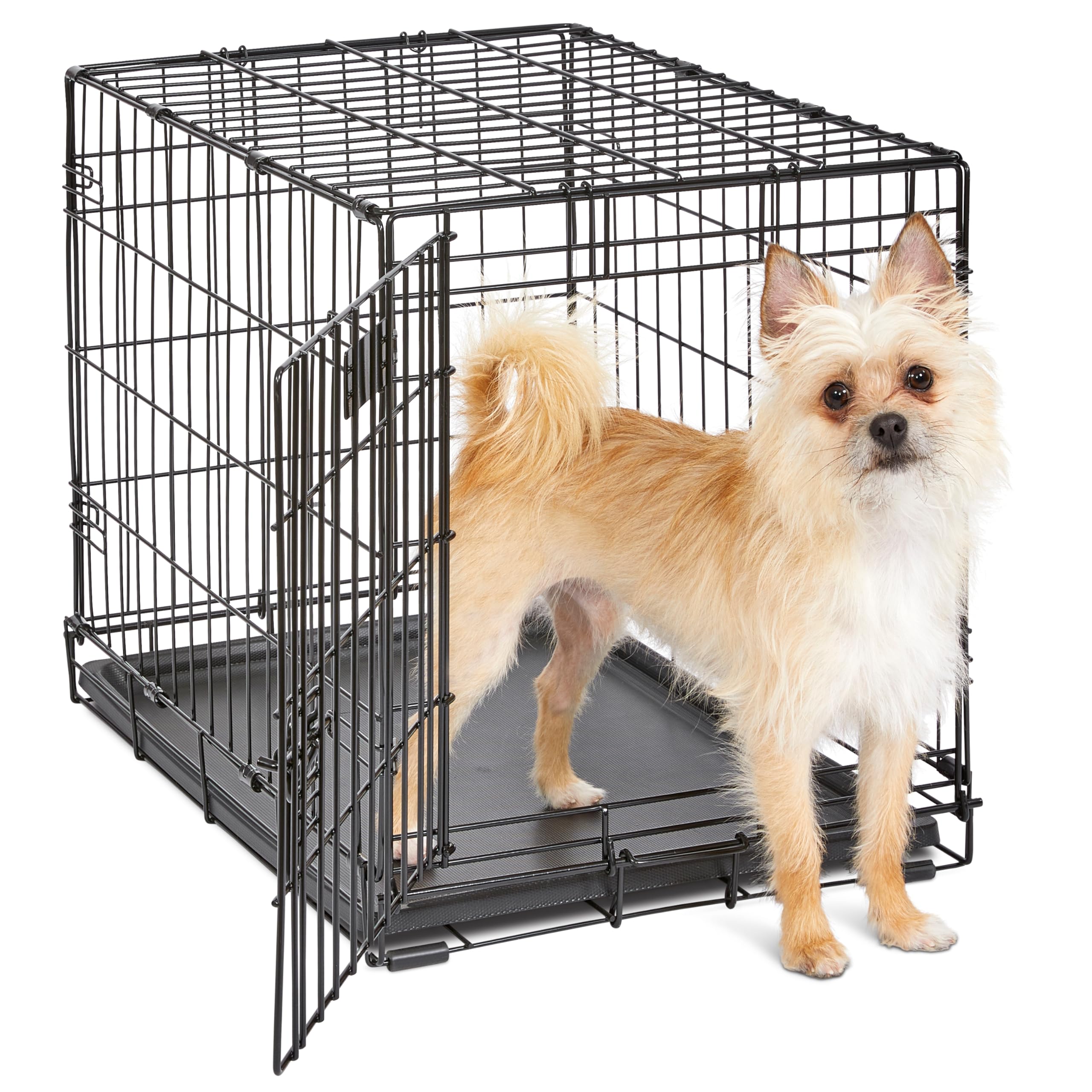 MidWest iCrate — Jaula Plegable de Doble Puerta con Divisor para Perros Medianos