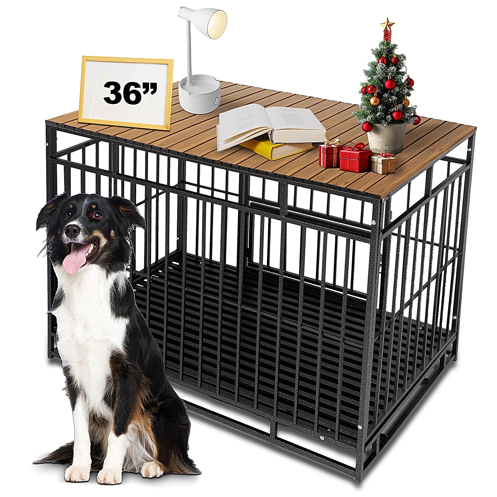 Petmystify — Cubierta Plegable con Imanes para Jaula de Perro, Superficie de Almacenamiento Decorativa en Aluminio Aeronáutico