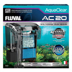 Filtro de Poder Fluval AC20 para Acuarios de 18 a 76 Litros (5 a 20 Galones) — Filtración Eficiente para Peces y Acuarios Pequeños