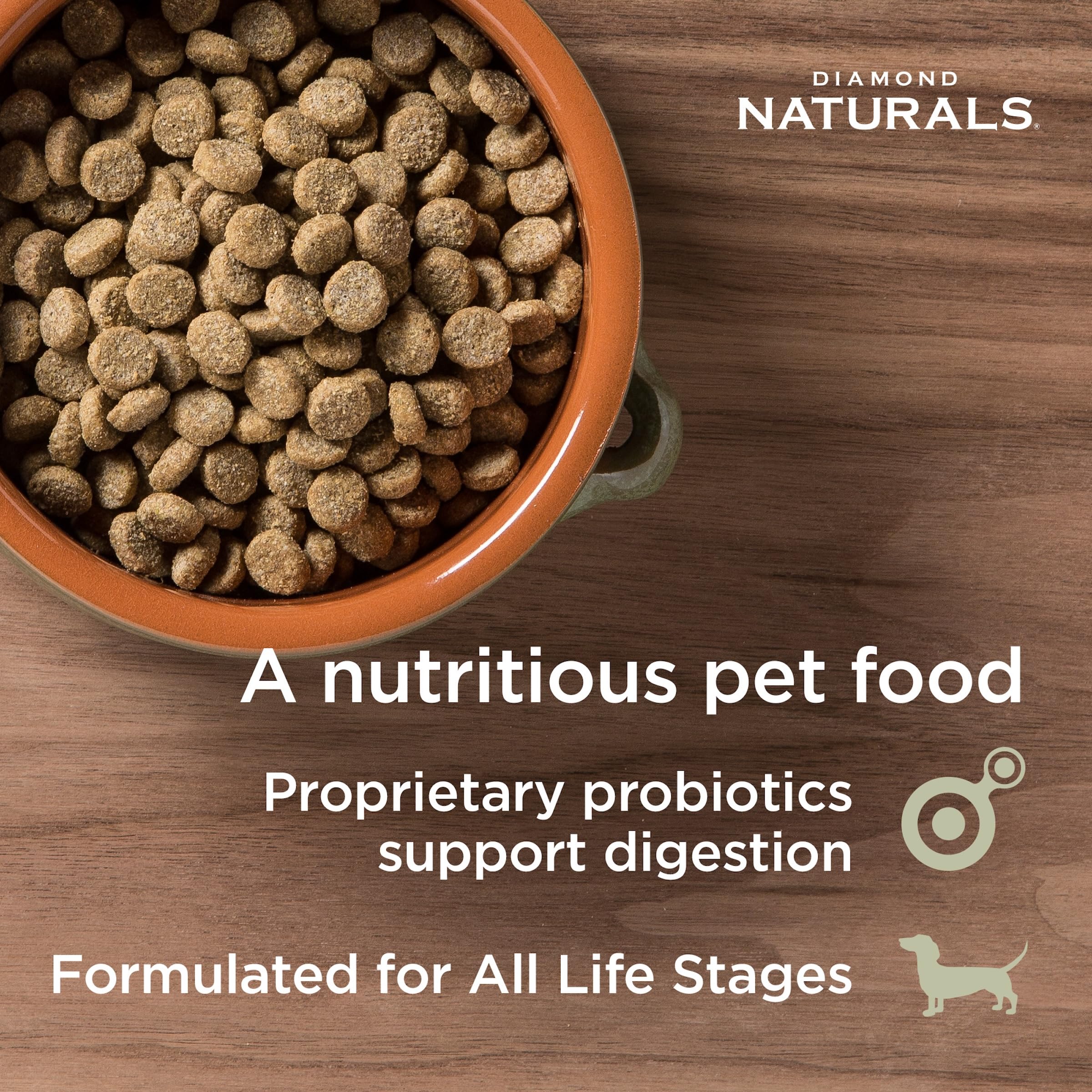 Diamond Naturals Premium — Croquetas con Proteína de Cordero, Superalimentos y Probióticos para Perro Adulto