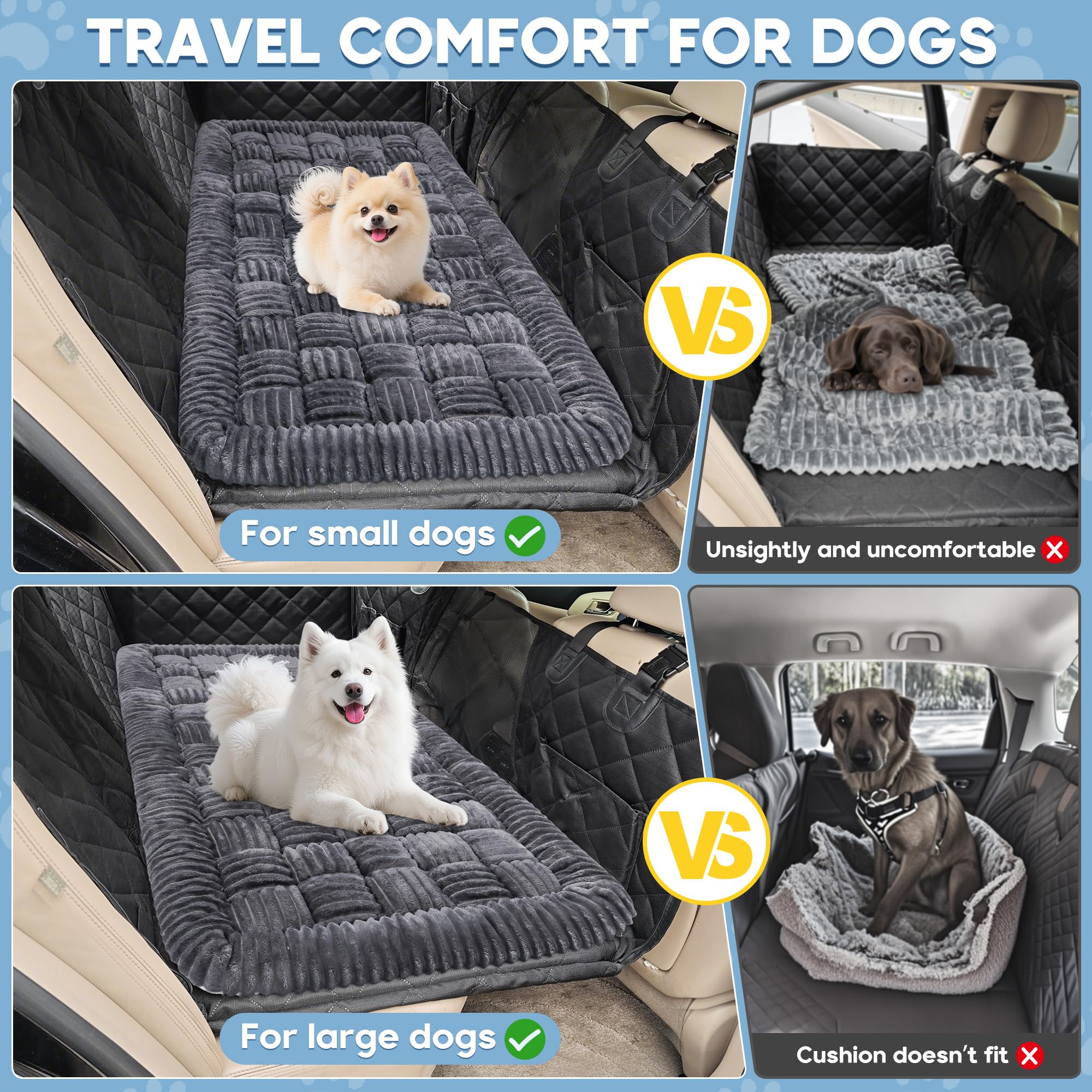 Loiion — Cama para Perro con Diseño Escocés y Funda Protectora para Sofá