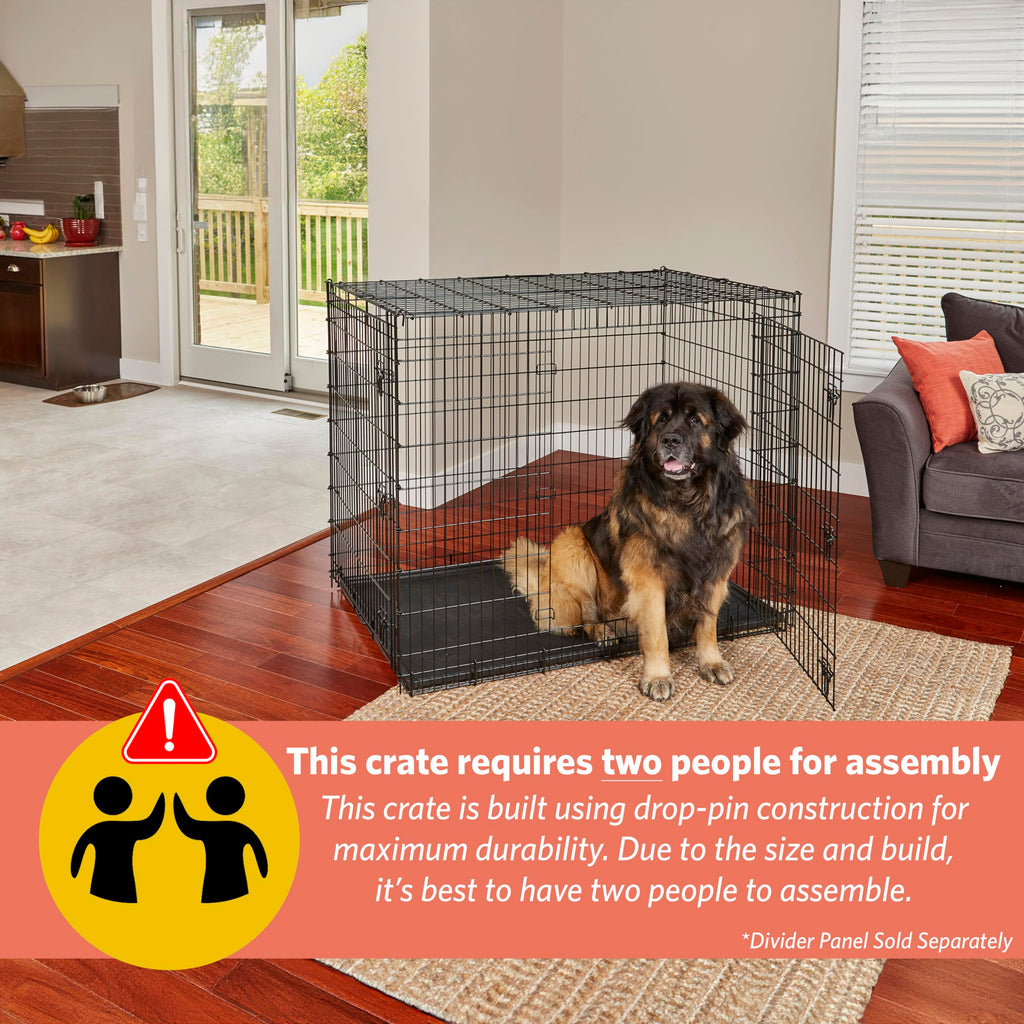 MidWest iCrate — Jaula Plegable de Doble Puerta con Divisor para Perros Medianos