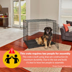 MidWest iCrate — Jaula Plegable de Doble Puerta con Divisor para Perros Medianos