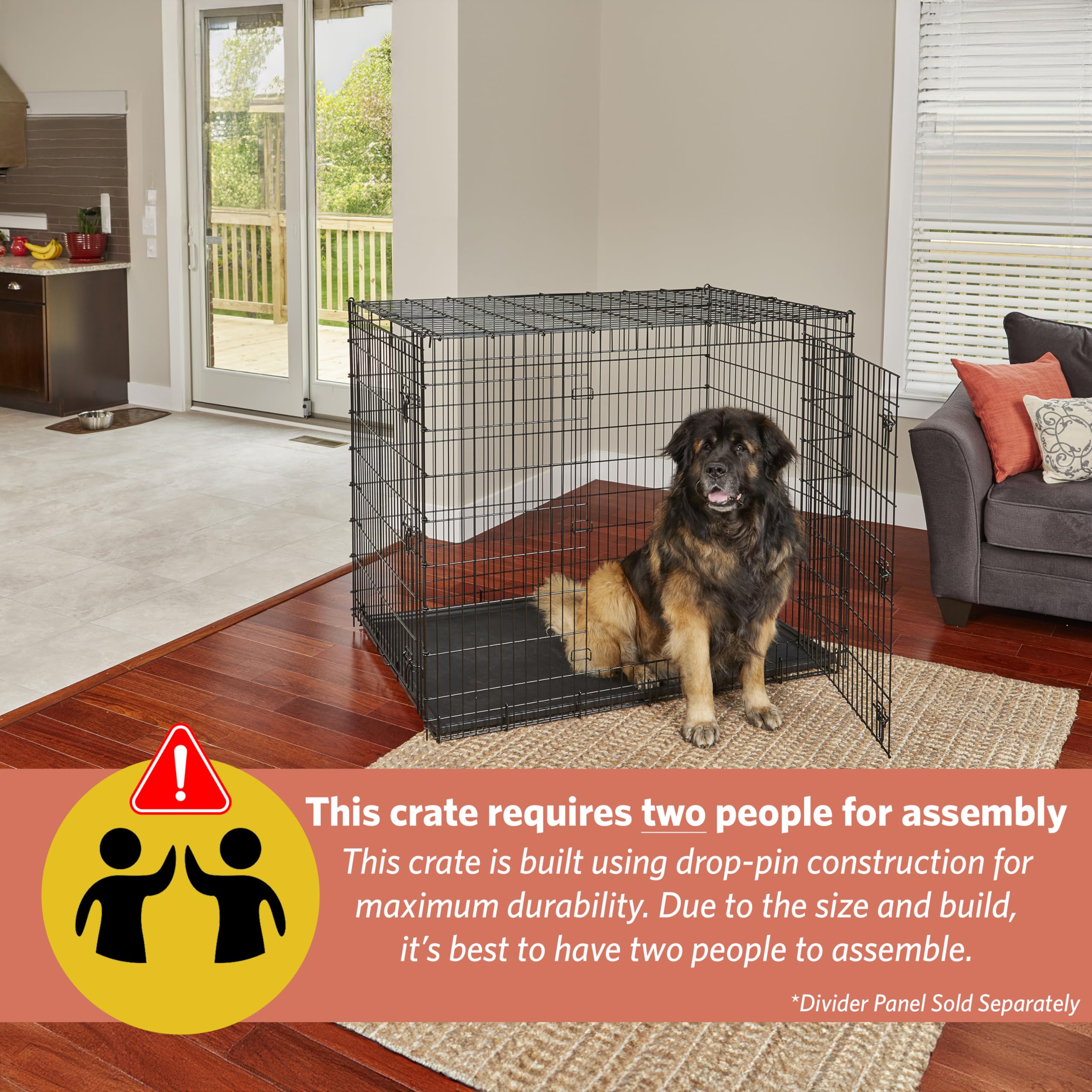 MidWest iCrate — Jaula Plegable de Doble Puerta con Divisor para Perros Medianos