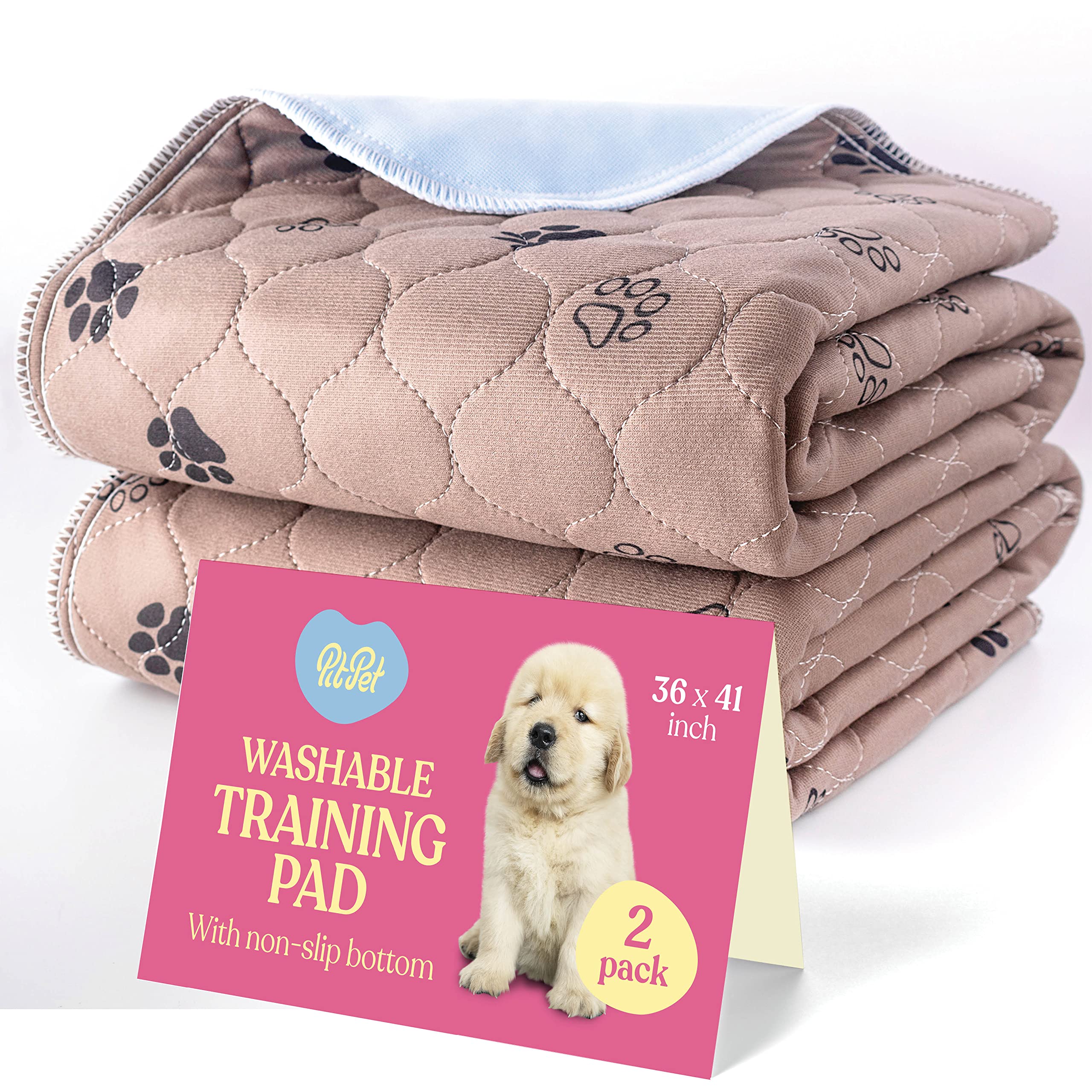 Tapete Entrenador Lavable y Reutilizable para Perros — Protección Impermeable Súper Absorbente contra Orina, Paquete de 2