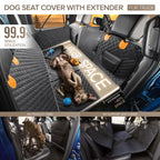 SHARLOVY — Funda Cubre Asiento Trasero para Auto con Extensión y Hamaca, Resistente a Mordidas para Perros