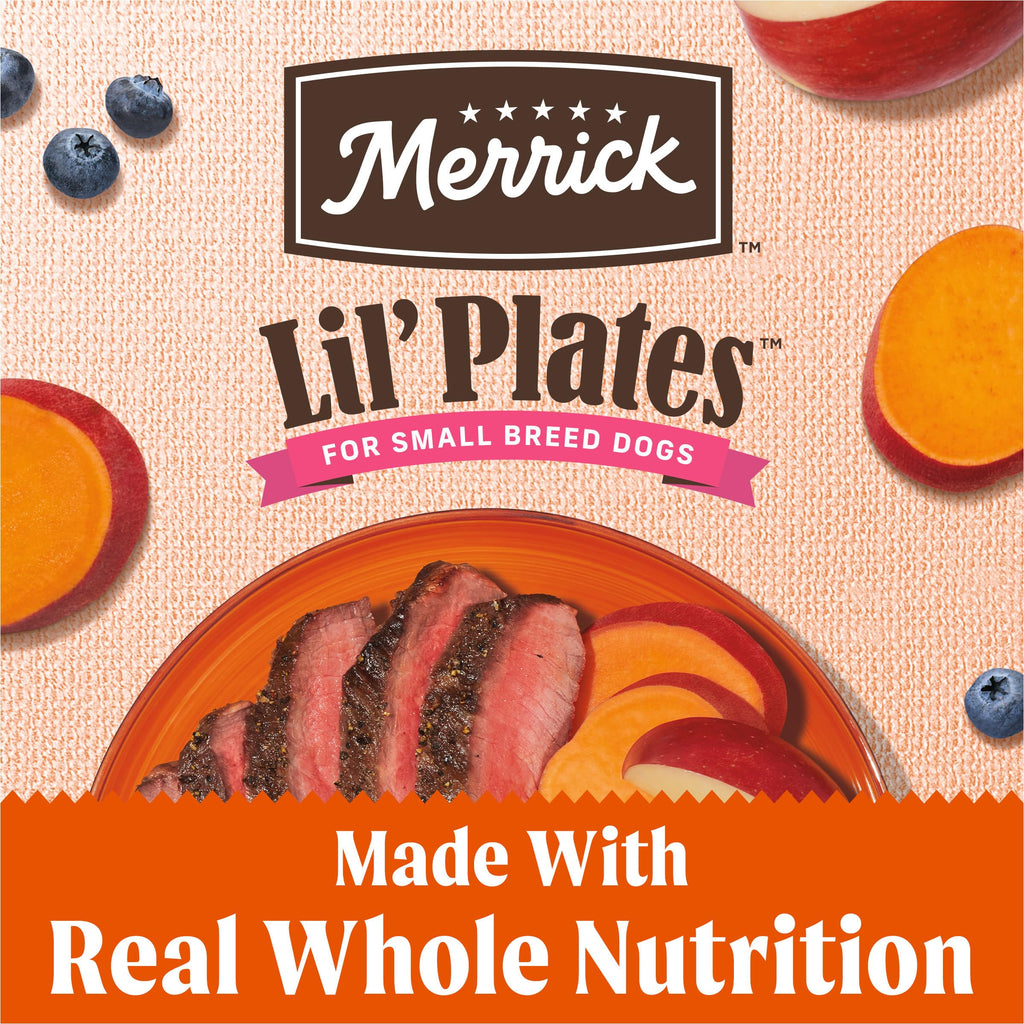 Merrick Lil' Plates — Croquetas Premium Sin Granos con Res y Camote para Perros Pequeños