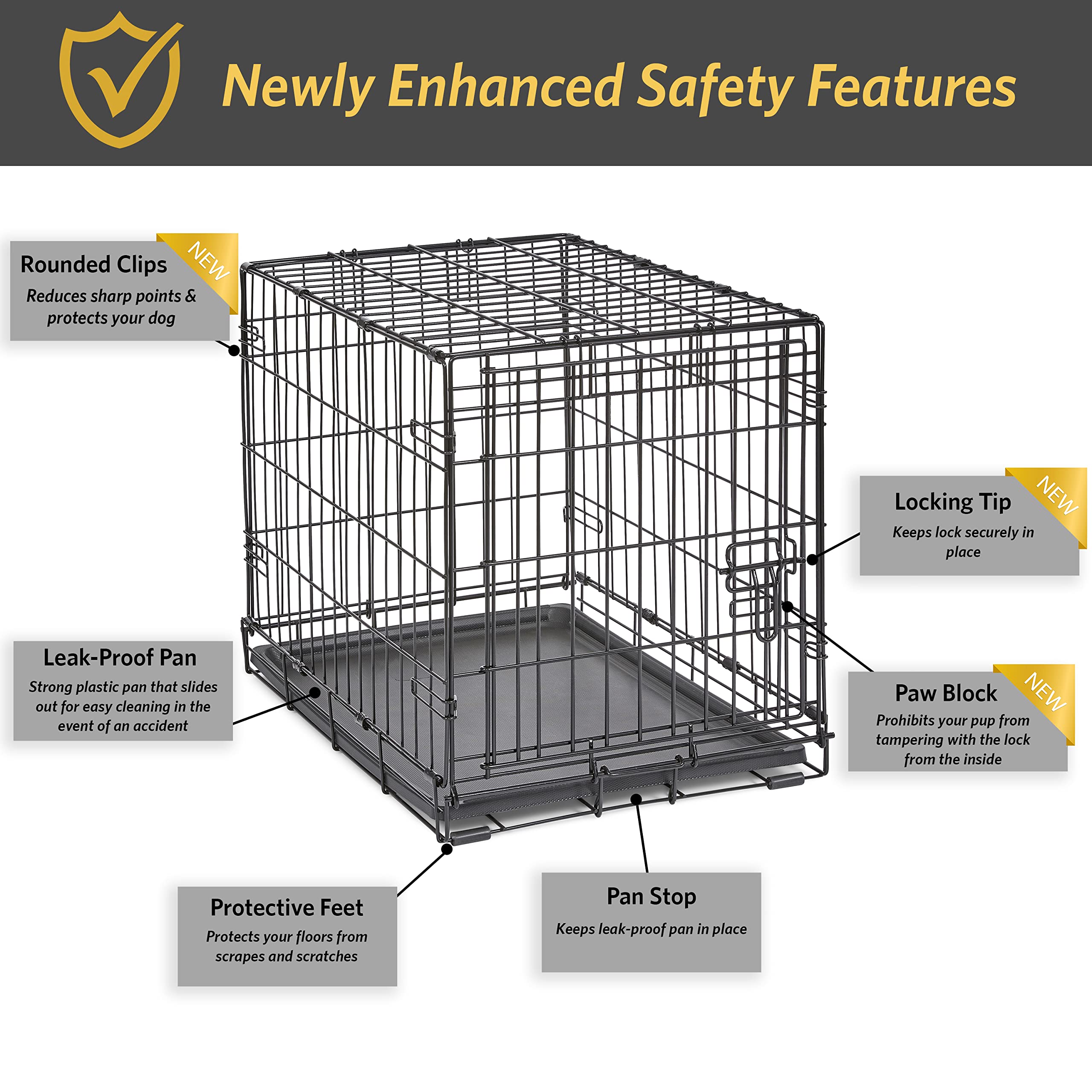 New World — Jaula para Perro Plegable de Metal con Doble Puerta