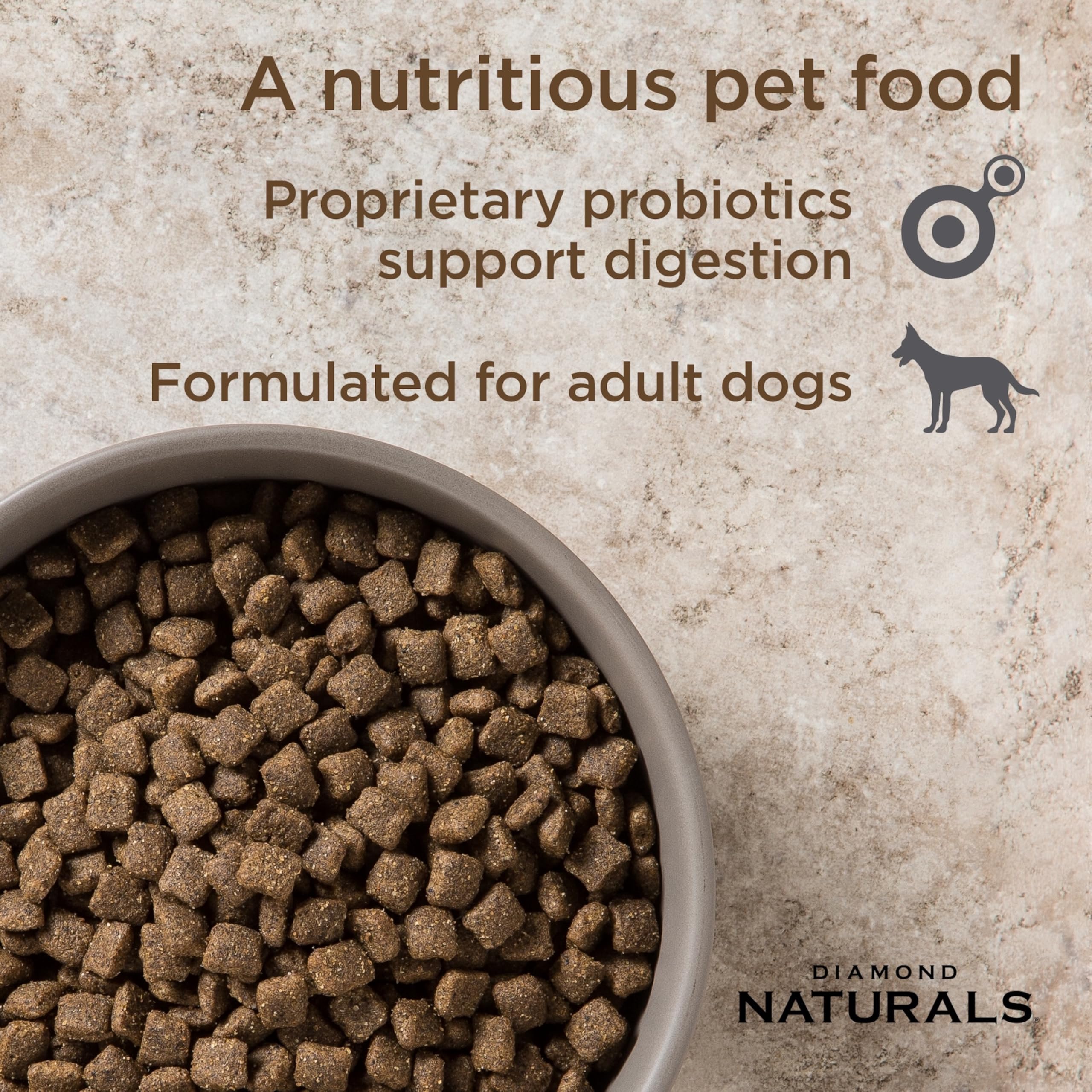 Diamond Naturals Premium — Croquetas con Proteína de Cordero, Superalimentos y Probióticos para Perro Adulto