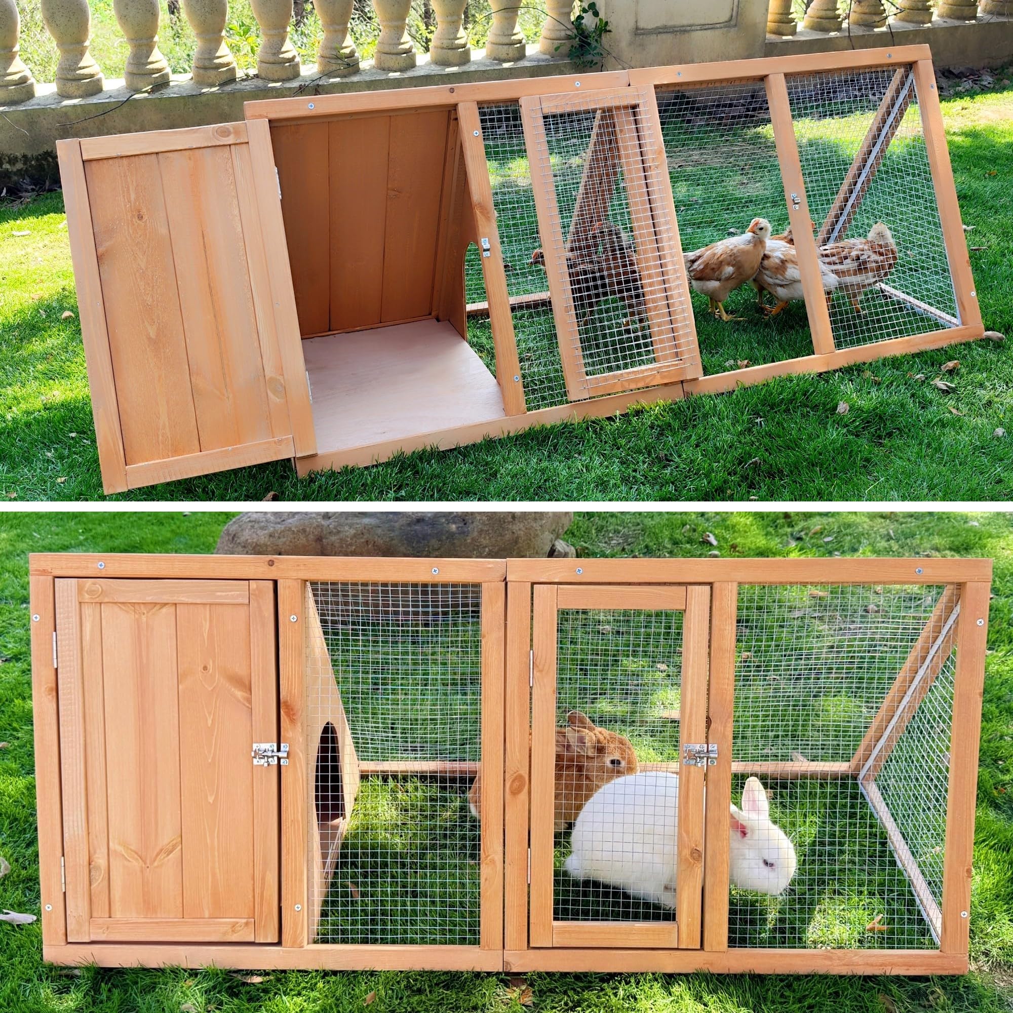 Casita de Madera para Exterior — Conejera, Gallinero y Jaula para Codornices al Aire Libre