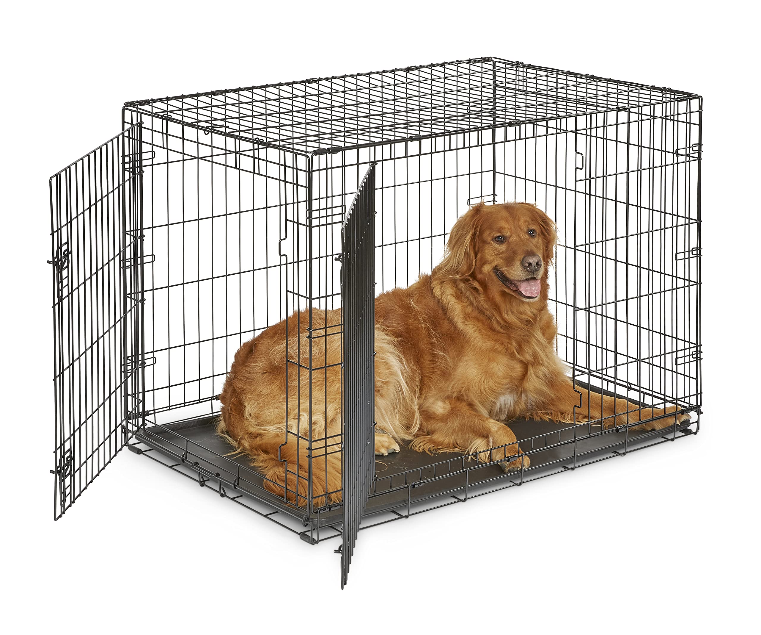 New World — Jaula para Perro Plegable de Metal con Doble Puerta