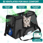 PetAmi — Transportadora de Viaje Aprobada por Aerolíneas con Cama Sherpa para Gatos y Perros Pequeños