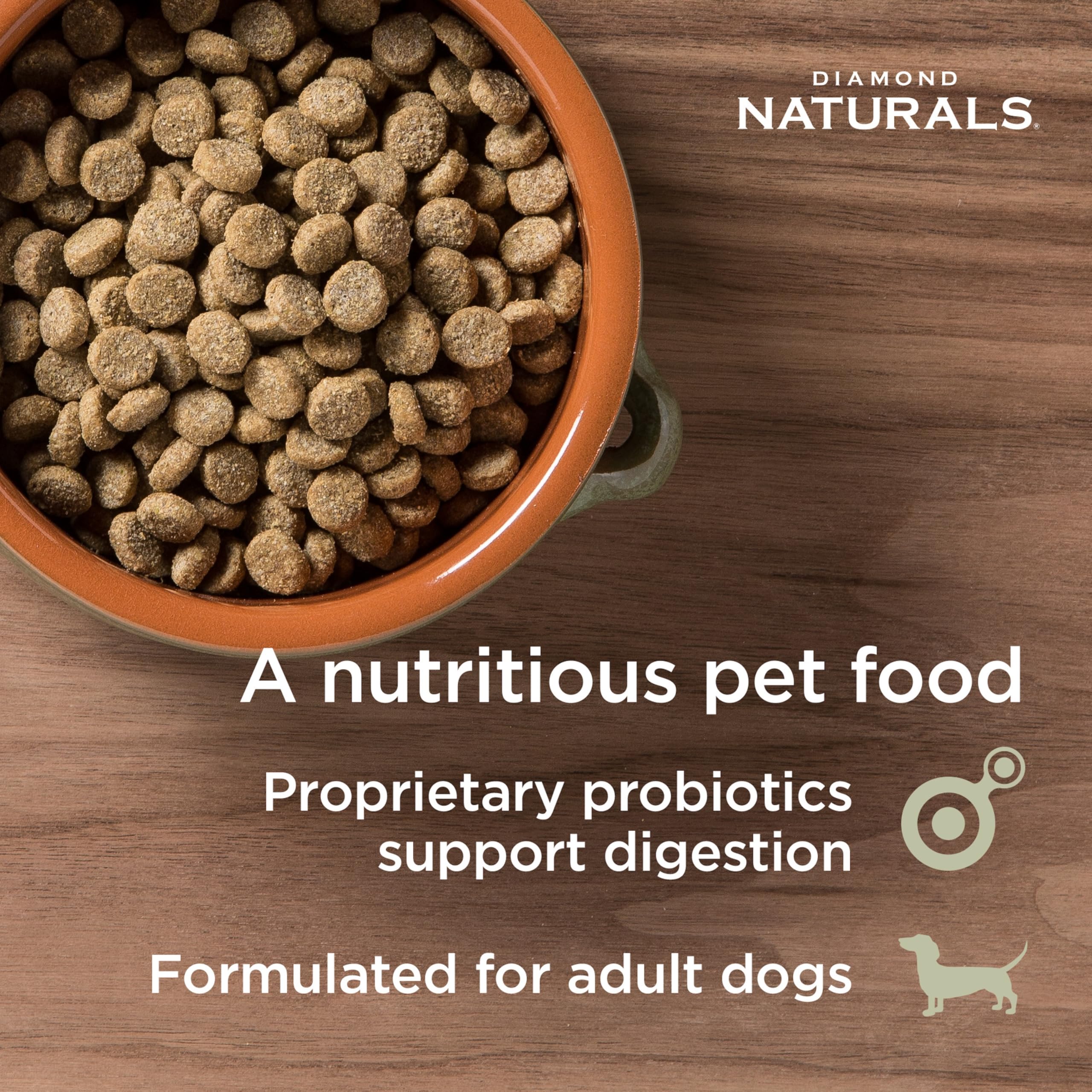 Diamond Naturals Premium — Croquetas con Proteína de Cordero, Superalimentos y Probióticos para Perro Adulto